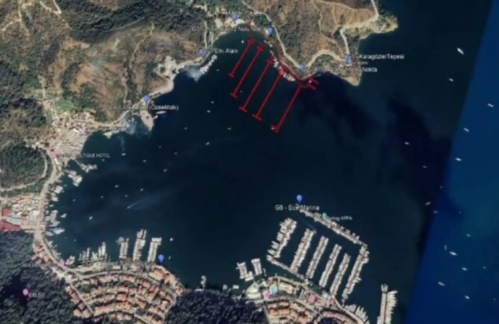 Fethiye Aksazlar Koyu'nda Yat ve Tekne Bağlama İskelesi Projesi Netleşti