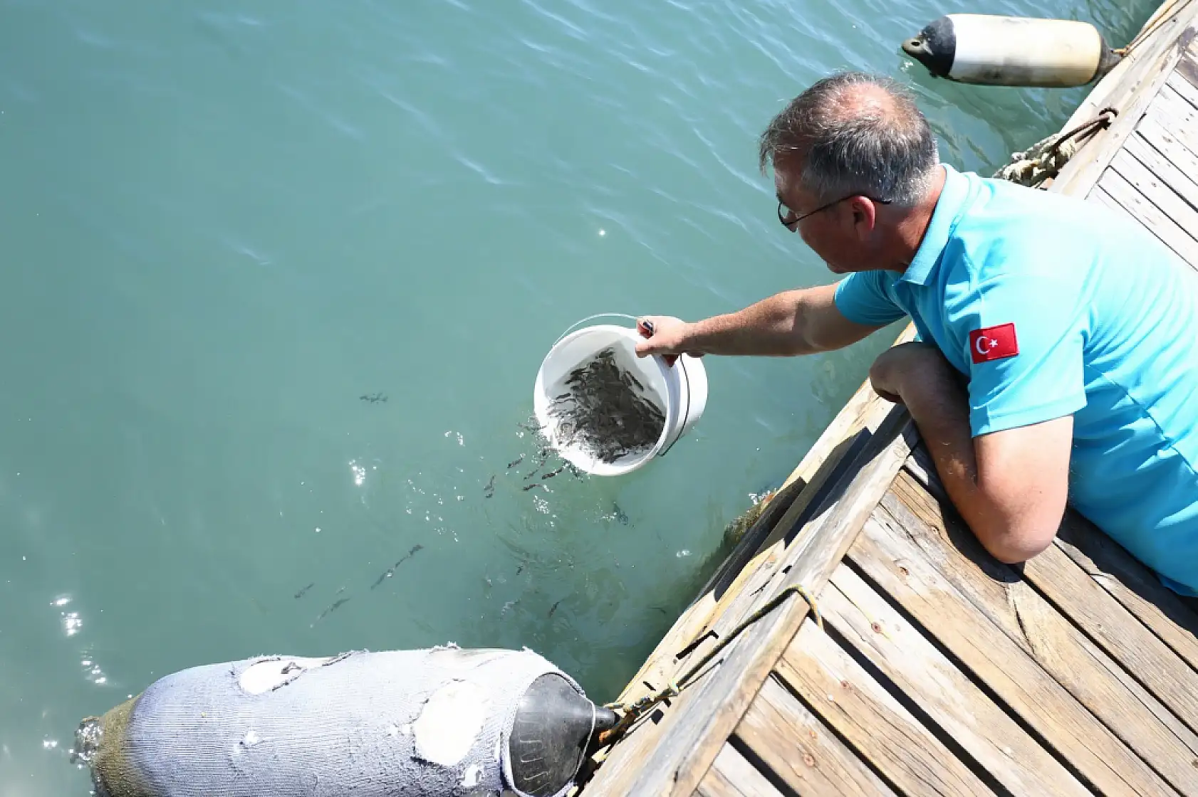 Fethiye'de deniz dibi temizliği yapıldı ve denize 20 bin balık yavrusu bırakıldı