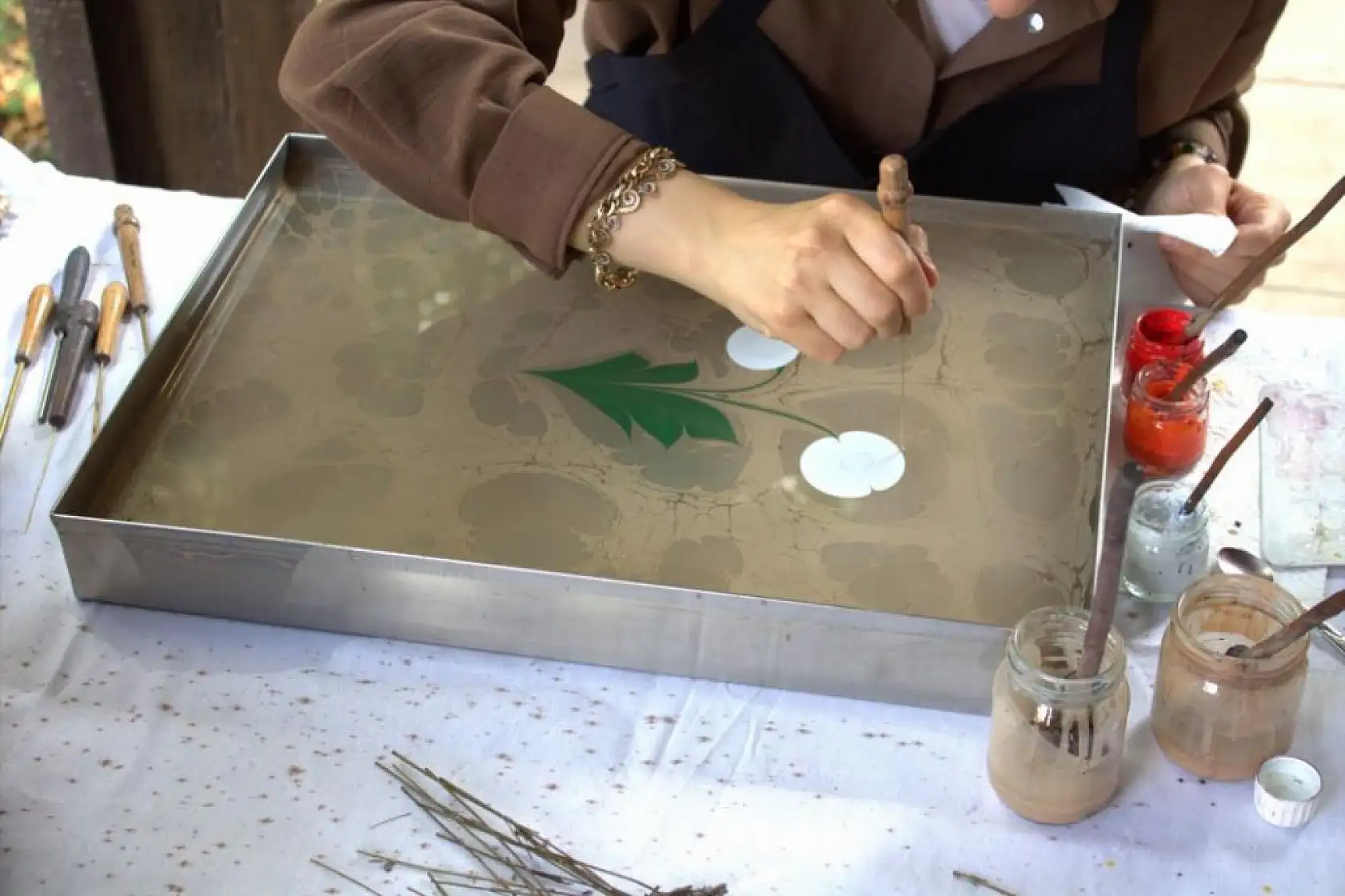 400 yıllık cami, ebru sanatına ilham oldu