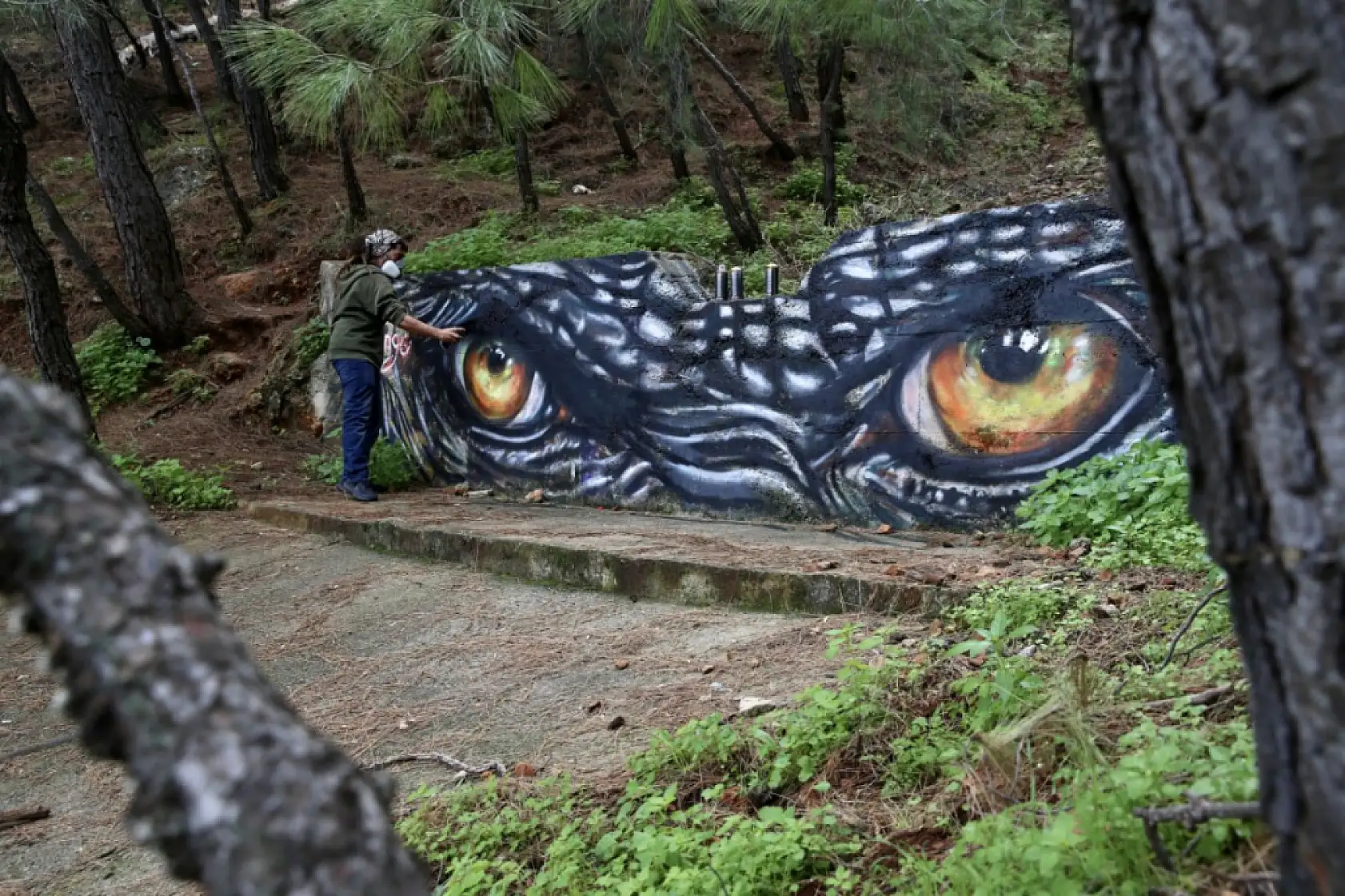 'Grafiti' sanatçısı Axel Mengü, Fethiye'ye renk katıyor