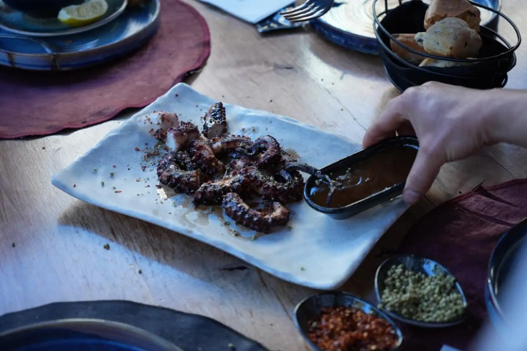 Ankara'da bir balıkçı ahtapottan döner taktı