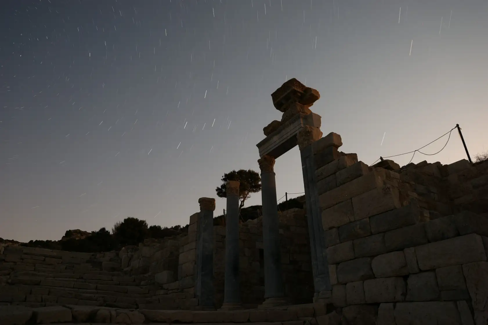 Meteor yağmuru Knidos Antik Kenti'nde görsel şölen oluşturdu