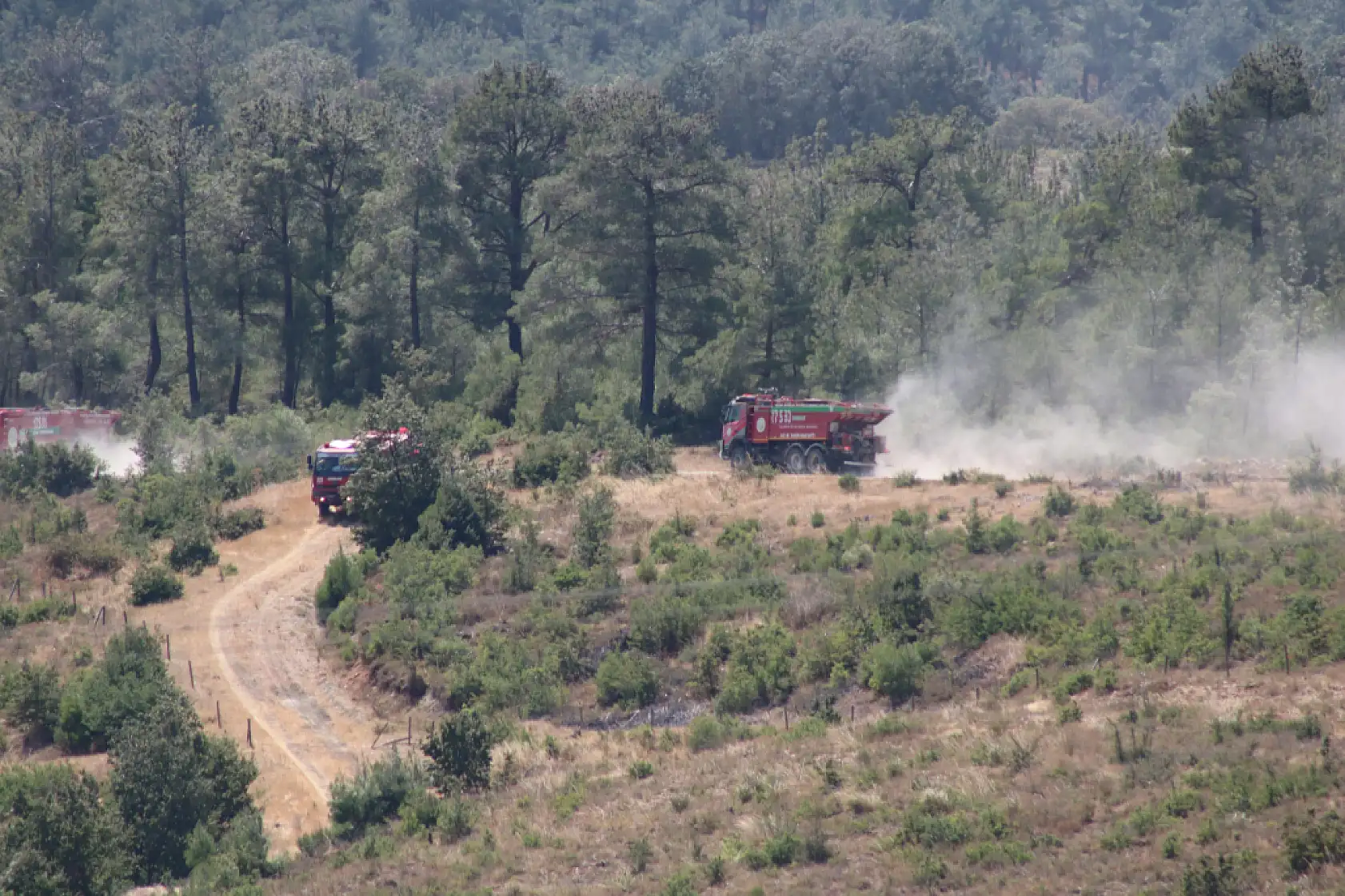 Çanakkale'de alevler yeniden yükseldi, havadan karadan müdahale sürüyor