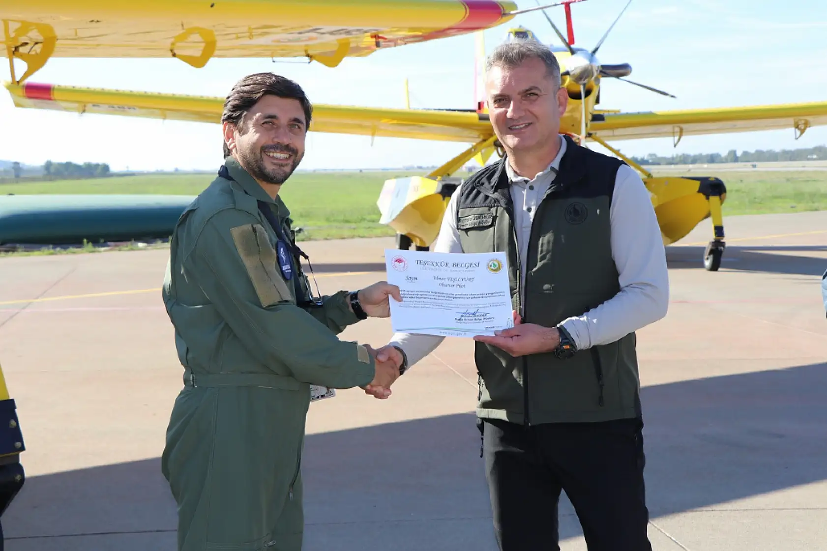 Yangın söndürme hava araçları ekiplerine teşekkür