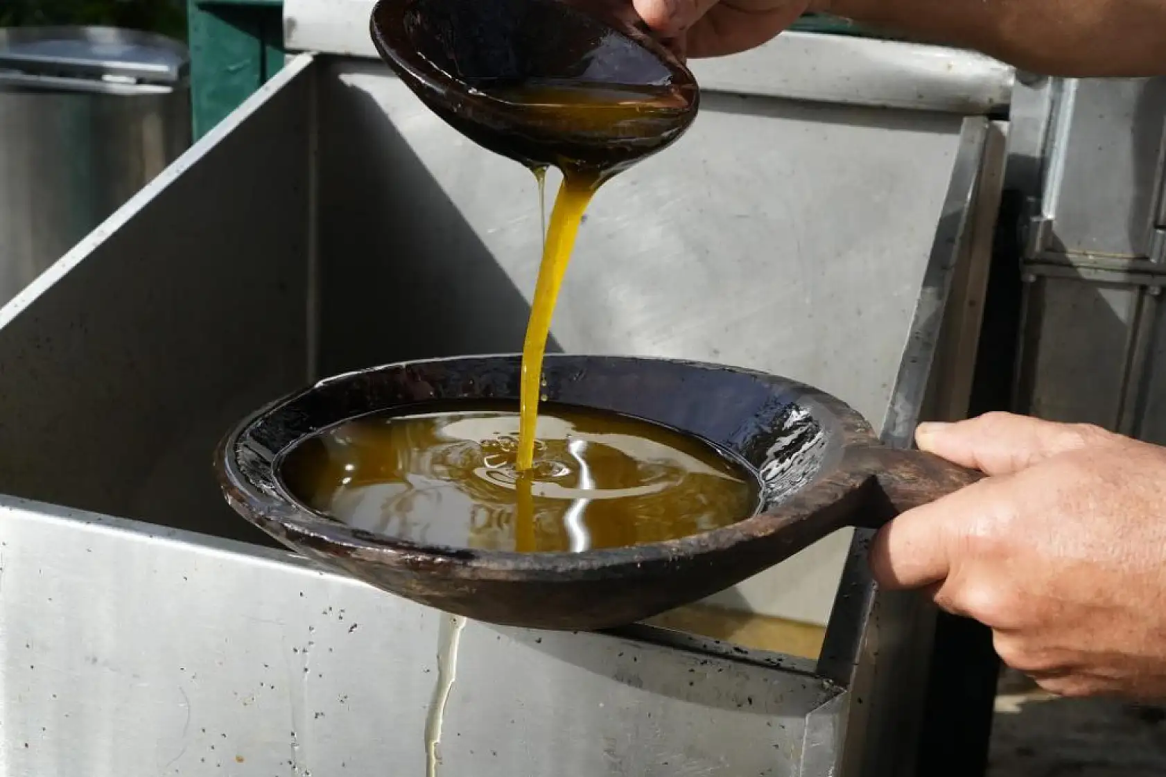 Zeytinyağında dededen kalma 'taş baskı' yöntemini yaşatıyor