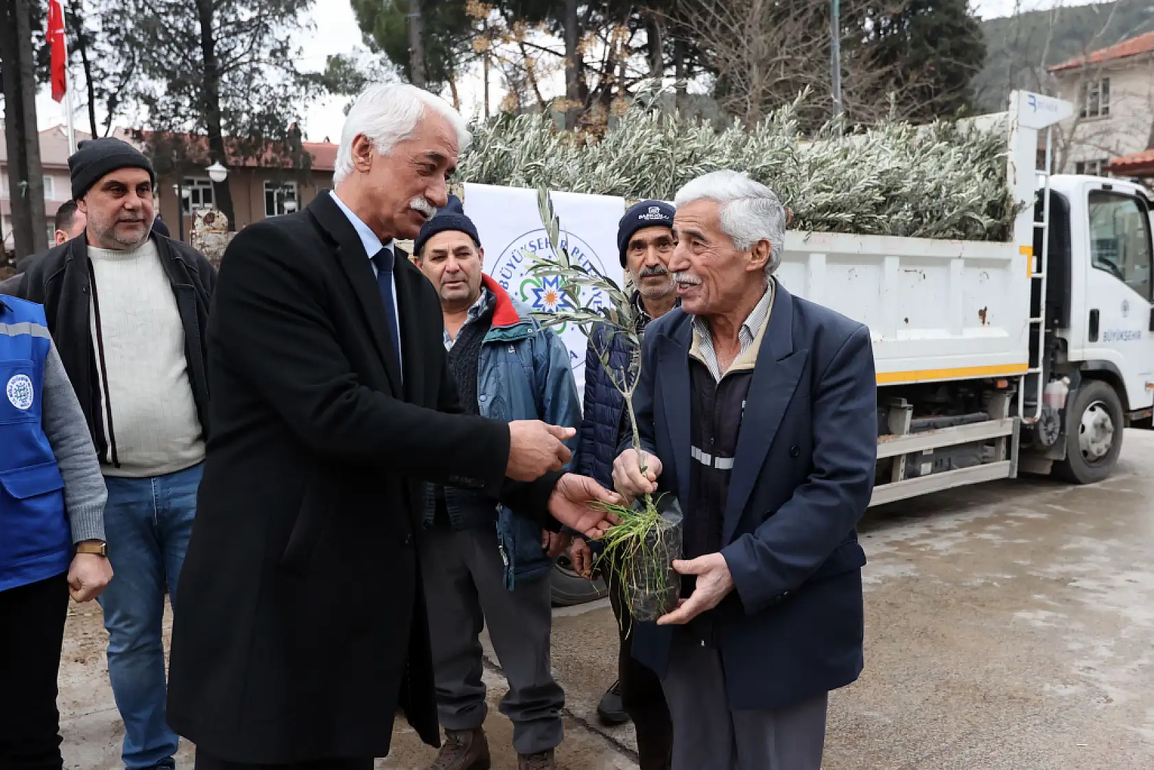 Muğla Büyükşehir'den Ula'da Üreticiye Zeytin ve Ceviz Fidanı Desteği