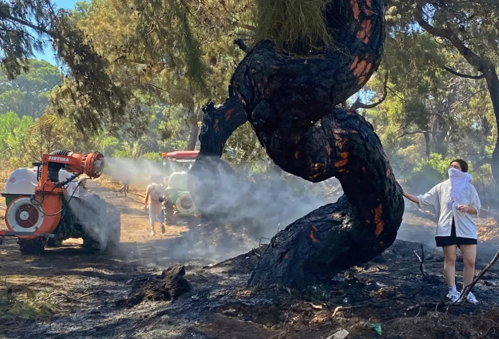 Antalya'daki orman yangınında duygulandıran anlar
