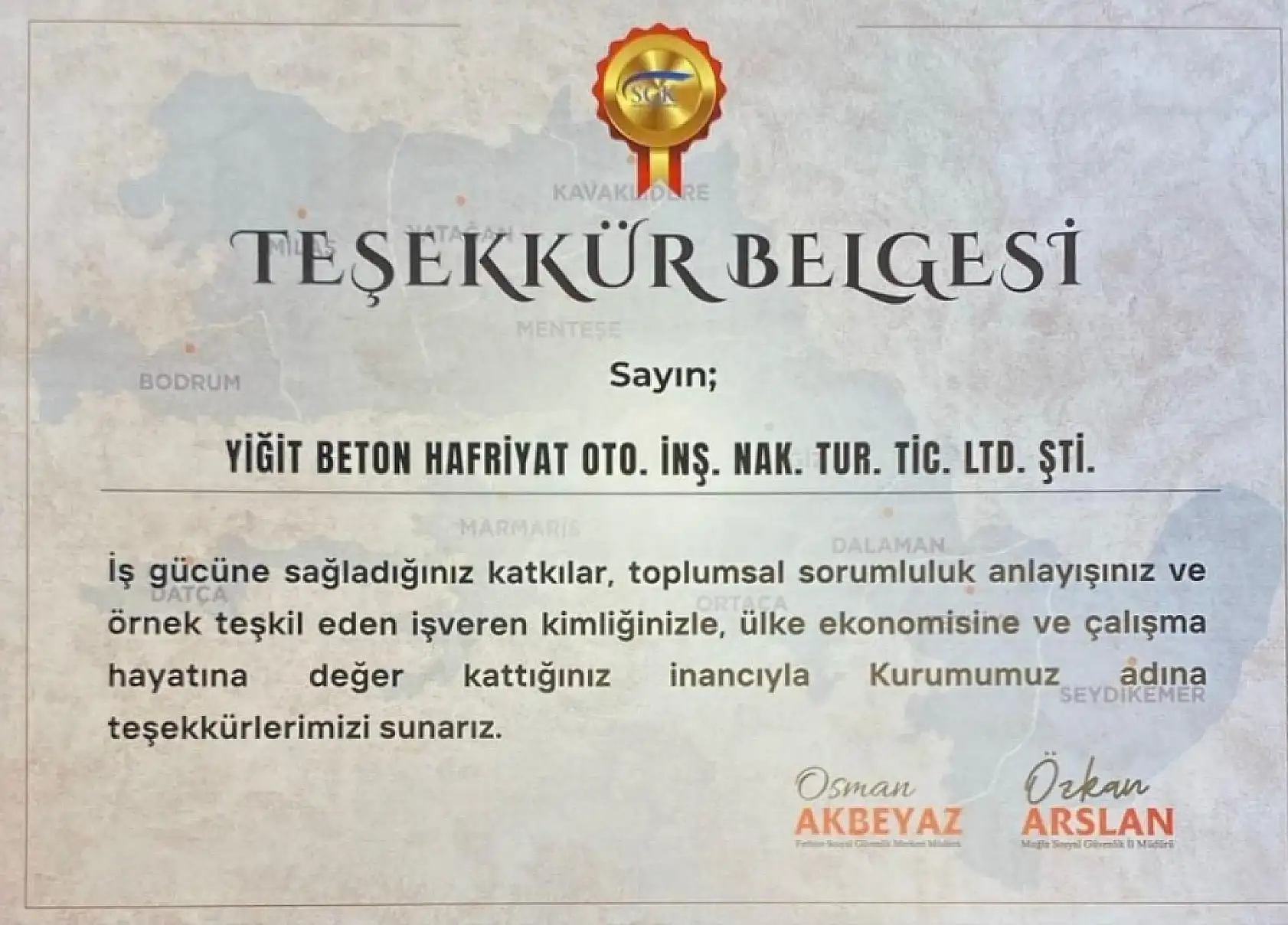 Yiğit İnşaat: 'Toplumsal Sorumlulukla Üretmeye Devam Edeceğiz'