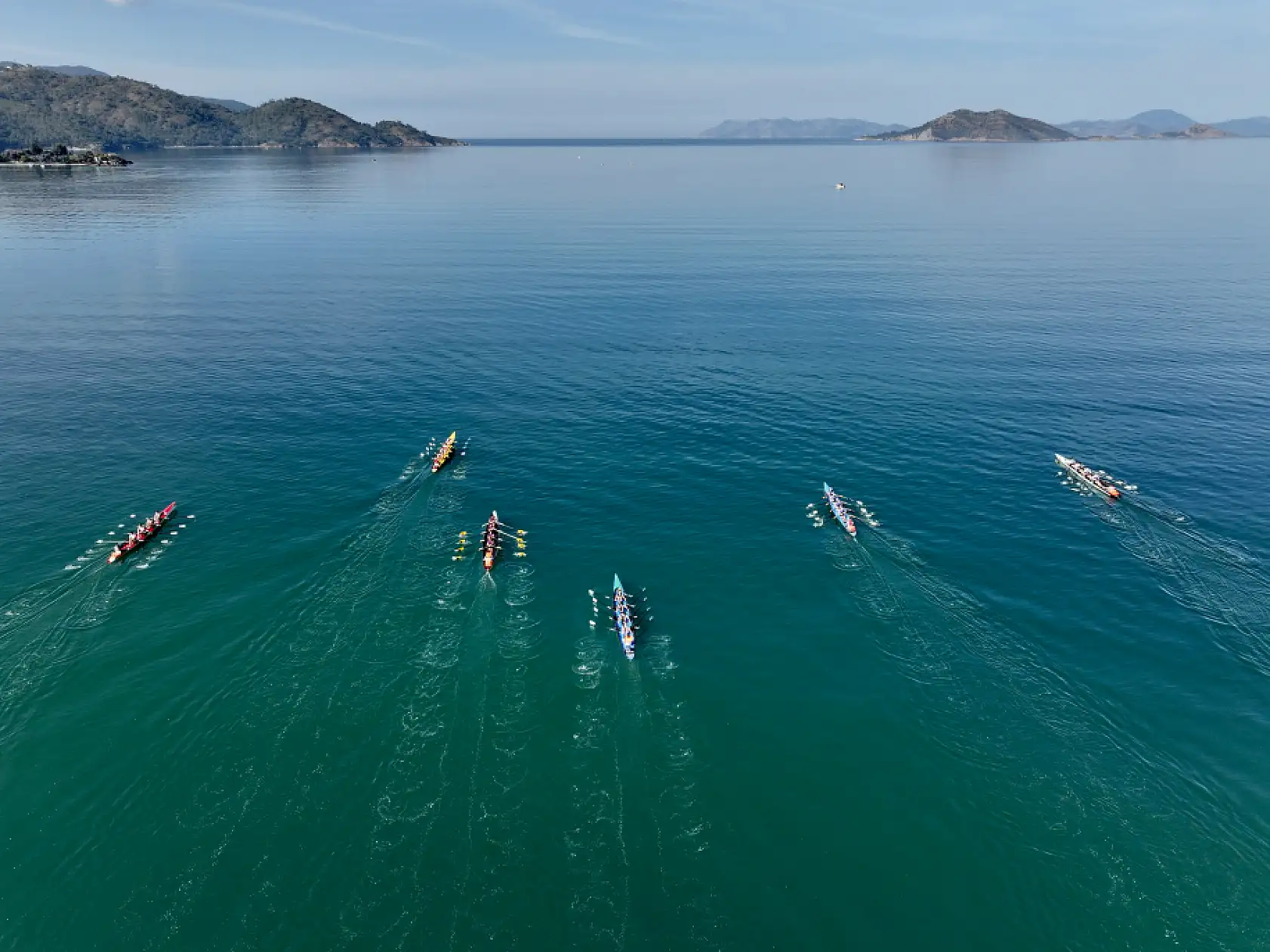 Fethiye'de uzun mesafe deniz küreği Türkiye kupası yarışları devam ediyor