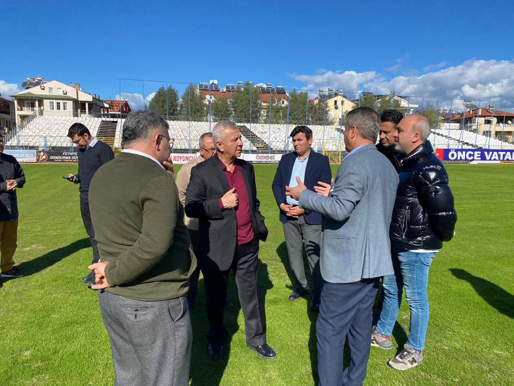 Fethiye İlçe Stadyumu'nda Betonarme Tribünü İçin İncelemelerde Bulunuldu