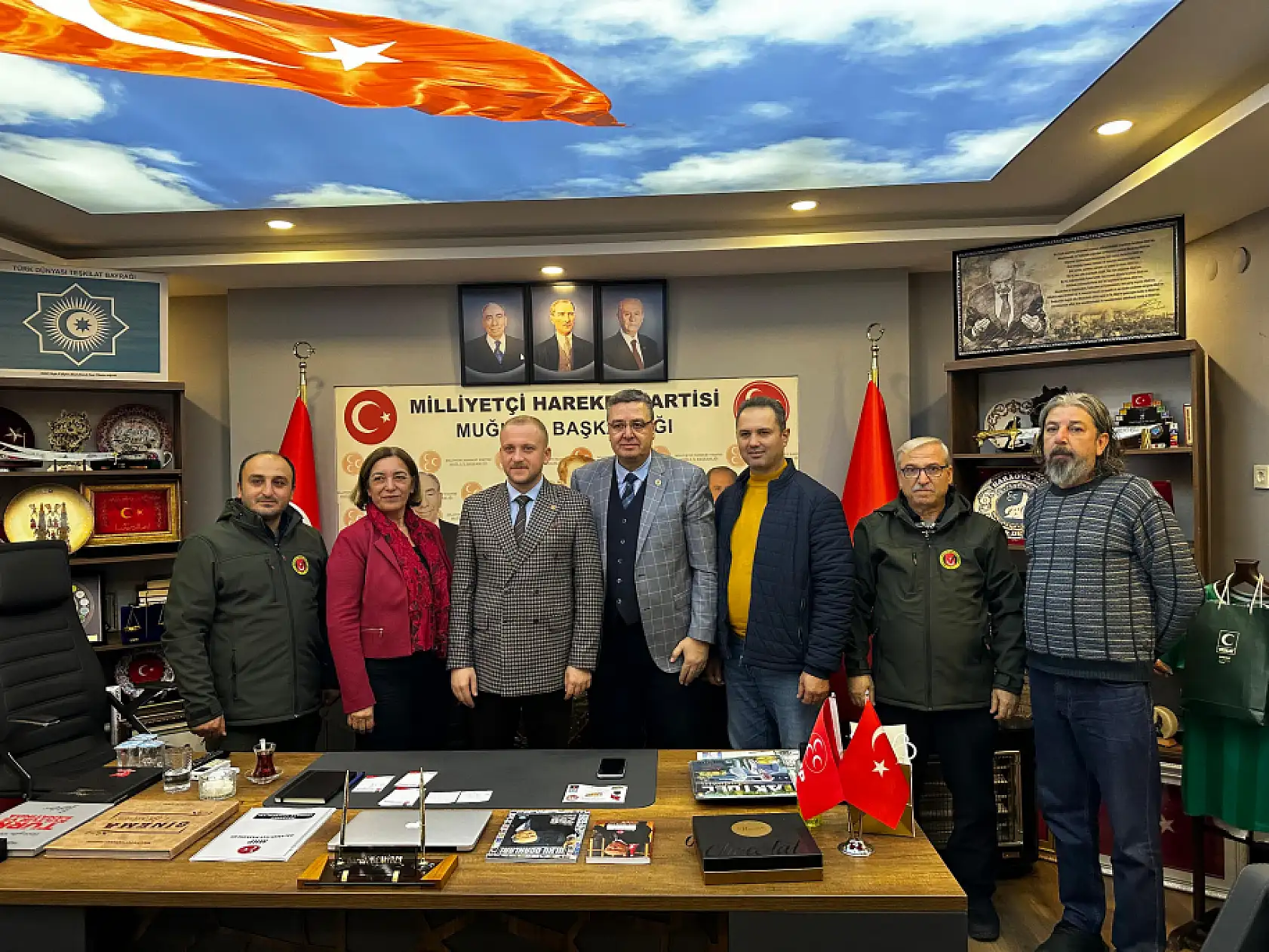 Muğla Büyükşehir Gazeteciler Cemiyeti'nden MHP İl Başkanı Demirel'e Hayırlı Olsun Ziyareti