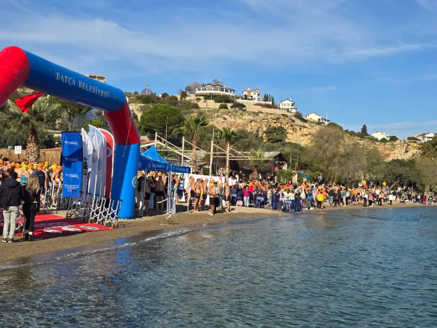 20. Uluslararası Datça Açık Deniz Kış Yüzme Maratonu yapıldı
