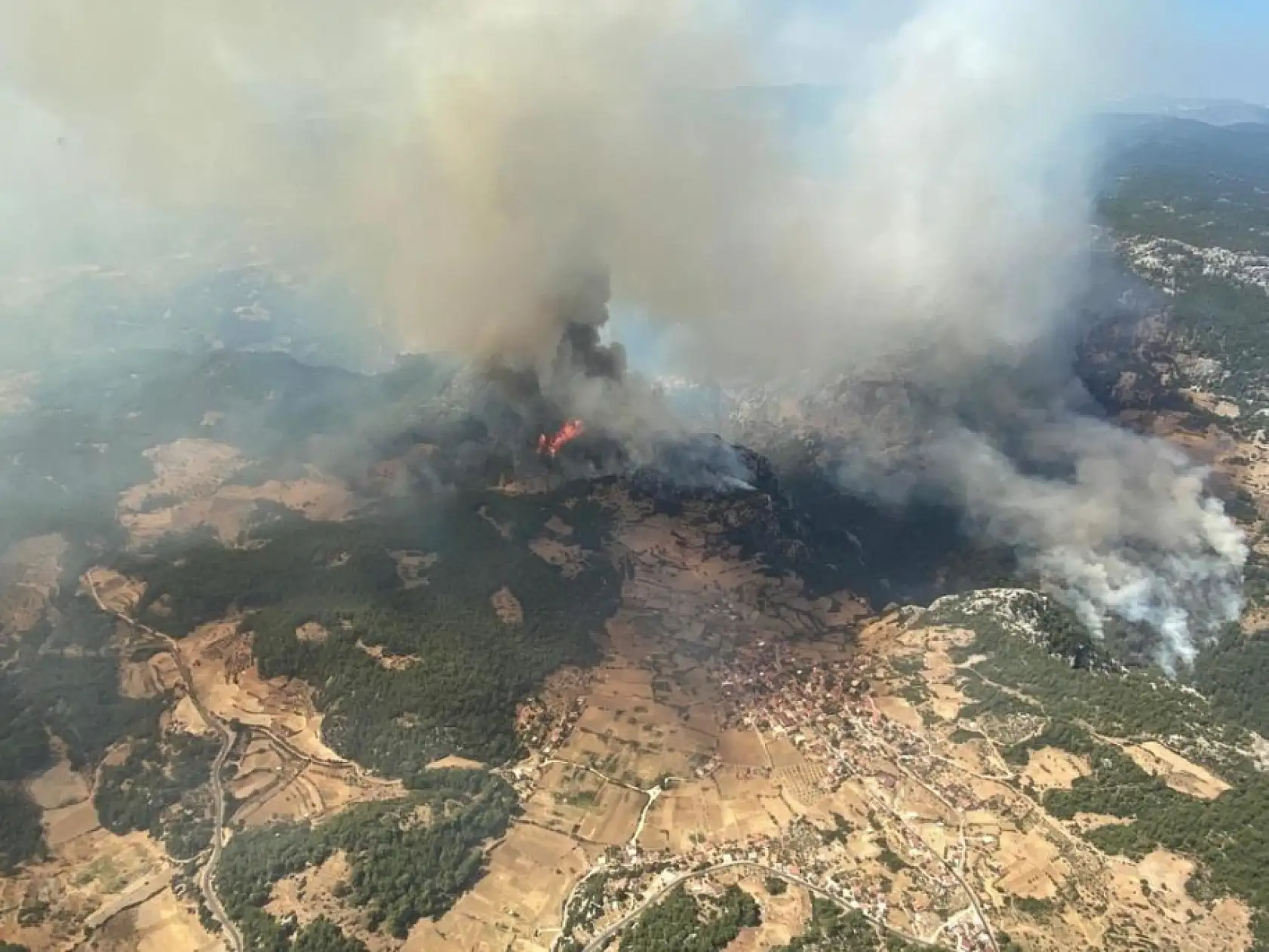 Muğla'daki orman yangınını söndürme çalışmaları devam ediyor