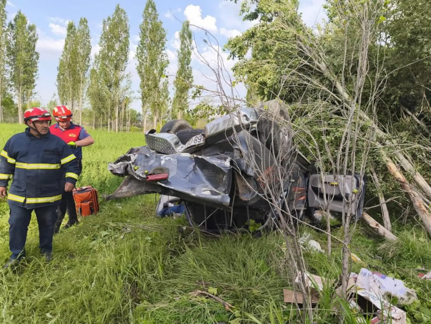 Feci trafik kazası: Azerbaycan plakalı araç takla attı, 1'i ölü 4 yaralı