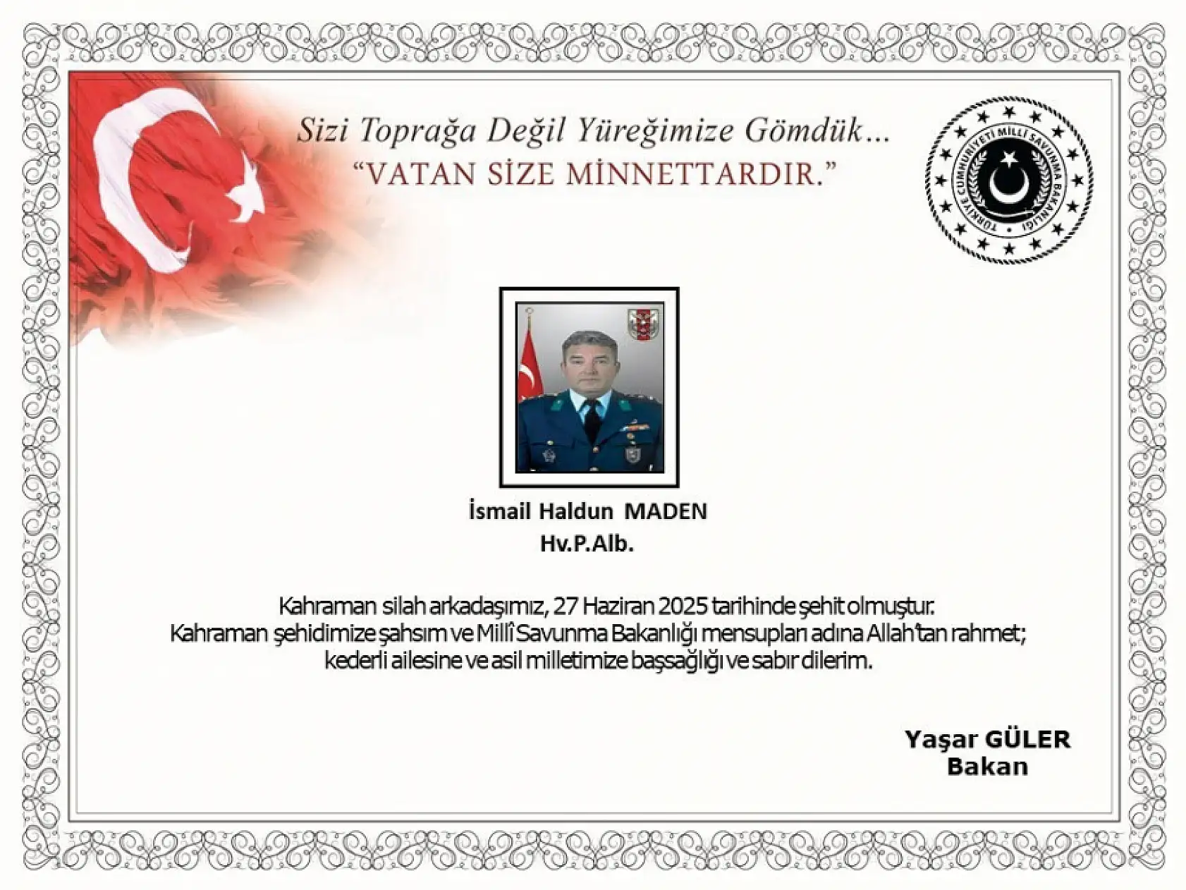 Ağustosta dönecekti, şehit albayın acı haberi İzmir'deki baba ocağına ulaştı