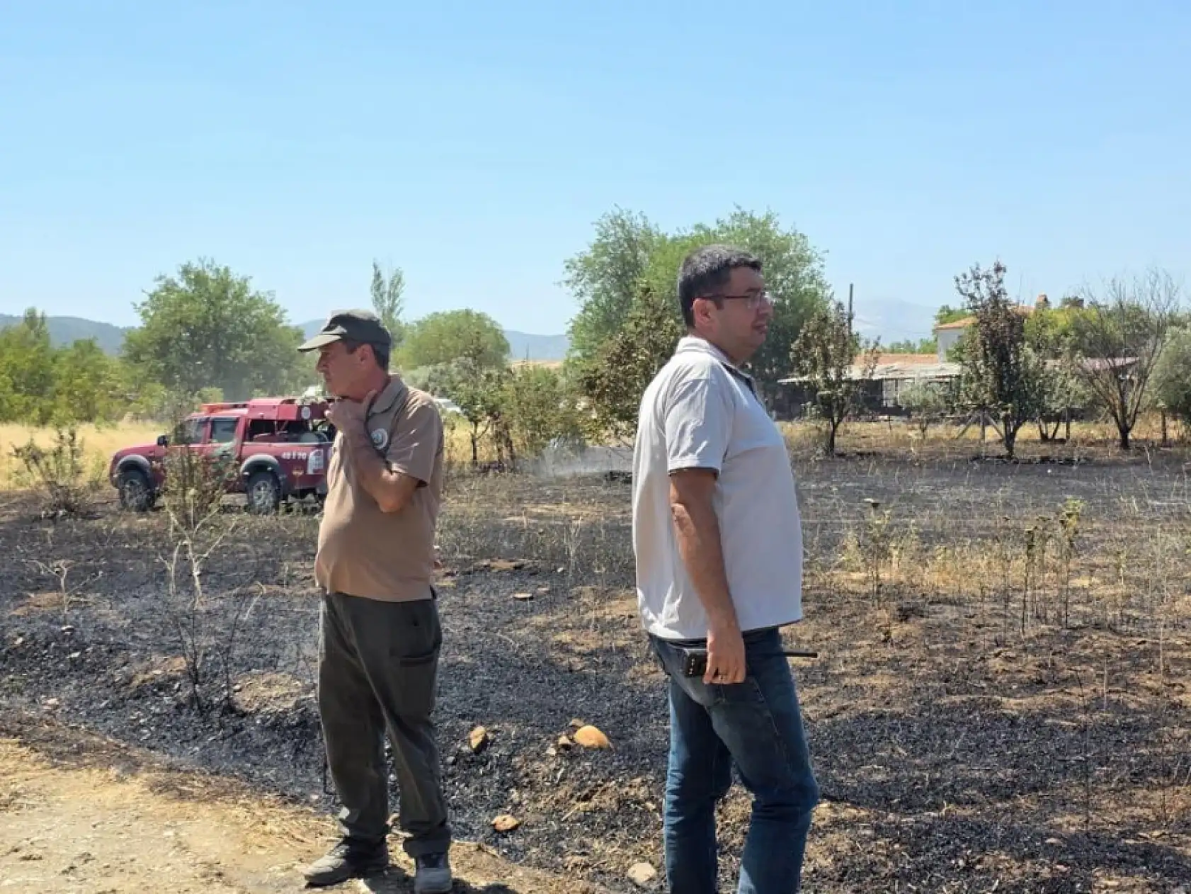 Yatağan Bozarmut Ovası'nda Çıkan Yangın Kısa Sürede Söndürüldü