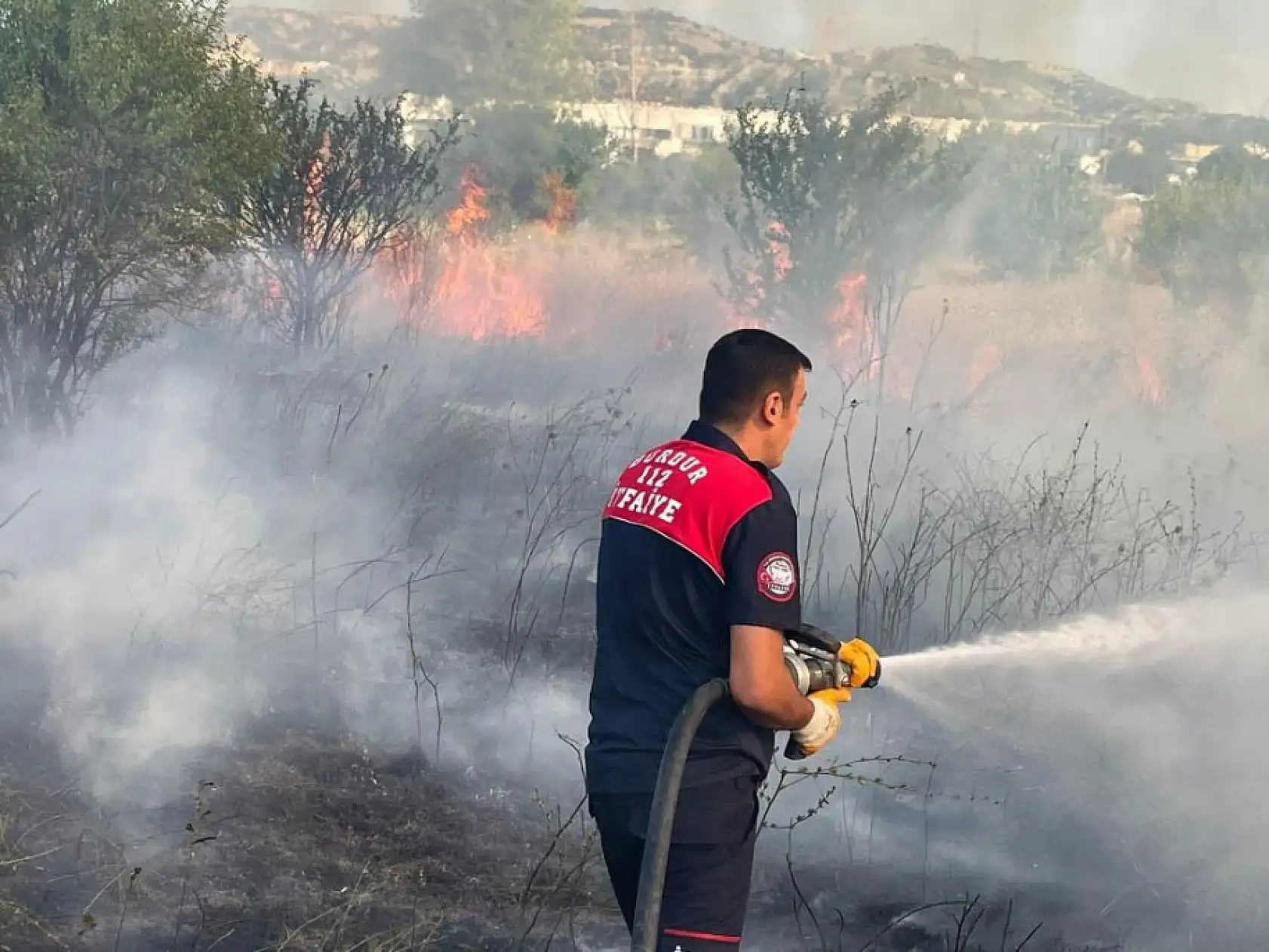 Arazi yangınında 50 dönüm alan zarar gördü