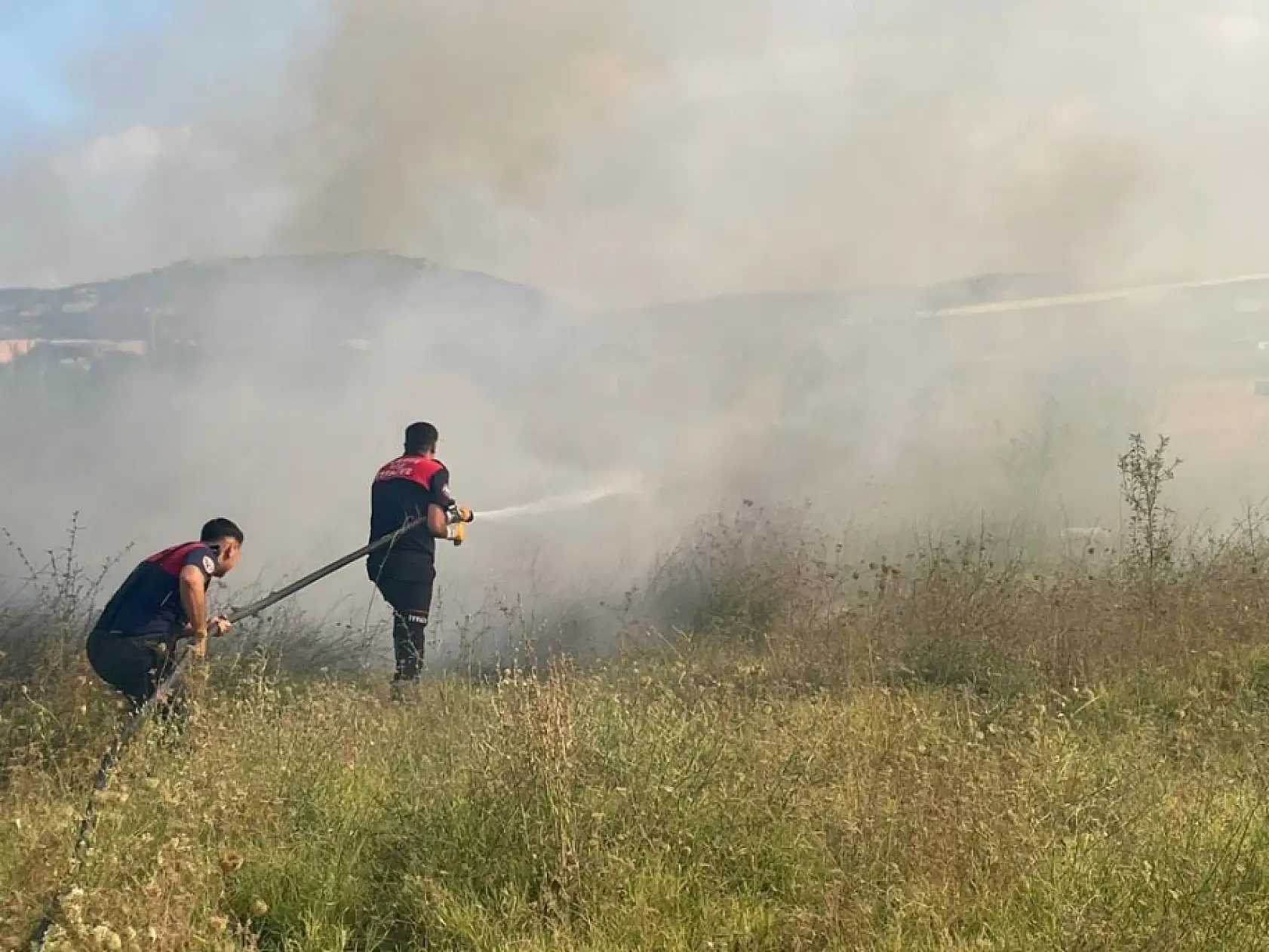 Arazi yangınında 50 dönüm alan zarar gördü