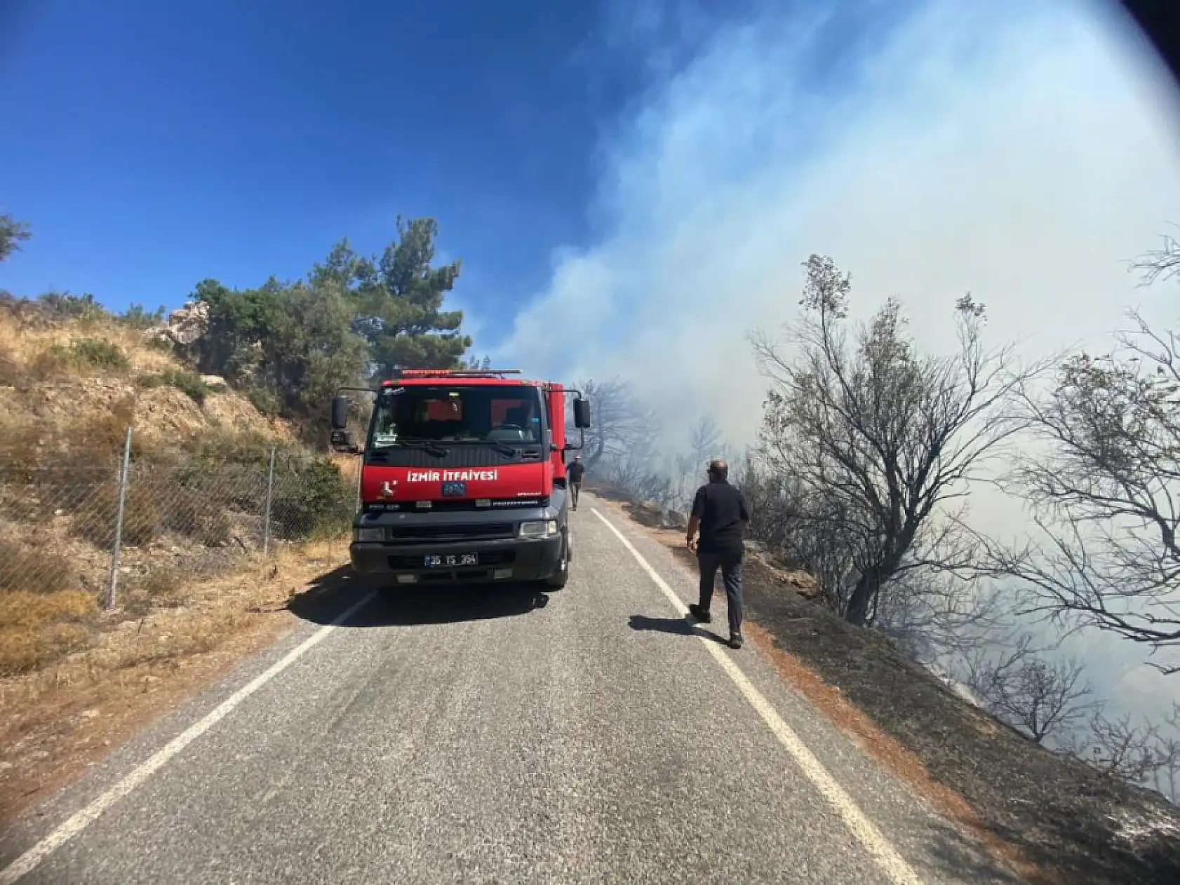 İzmir'de ormanlık alanda yangın çıktı: Havadan ve karadan müdahale başladı