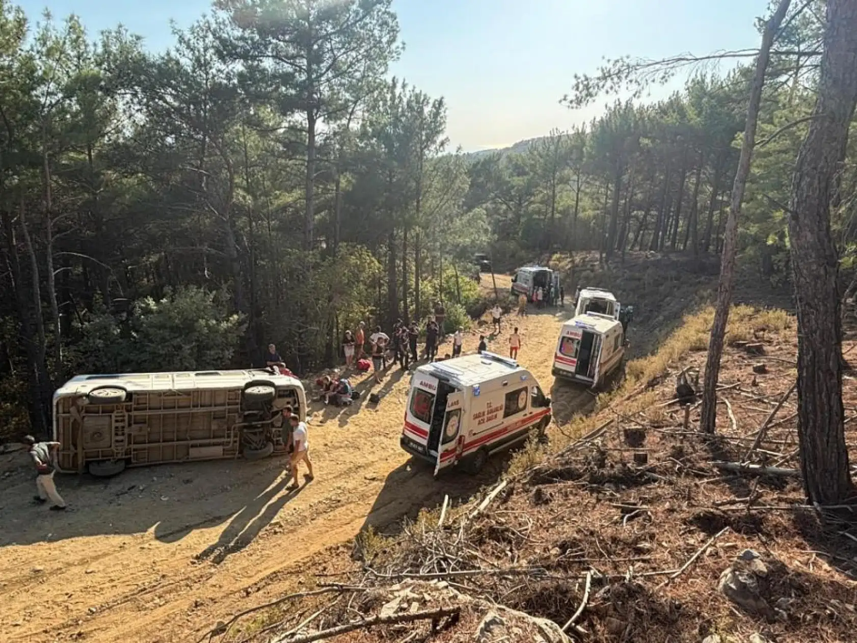 Tur Minibüsü Devrildi: 11 Kişi Yaralandı