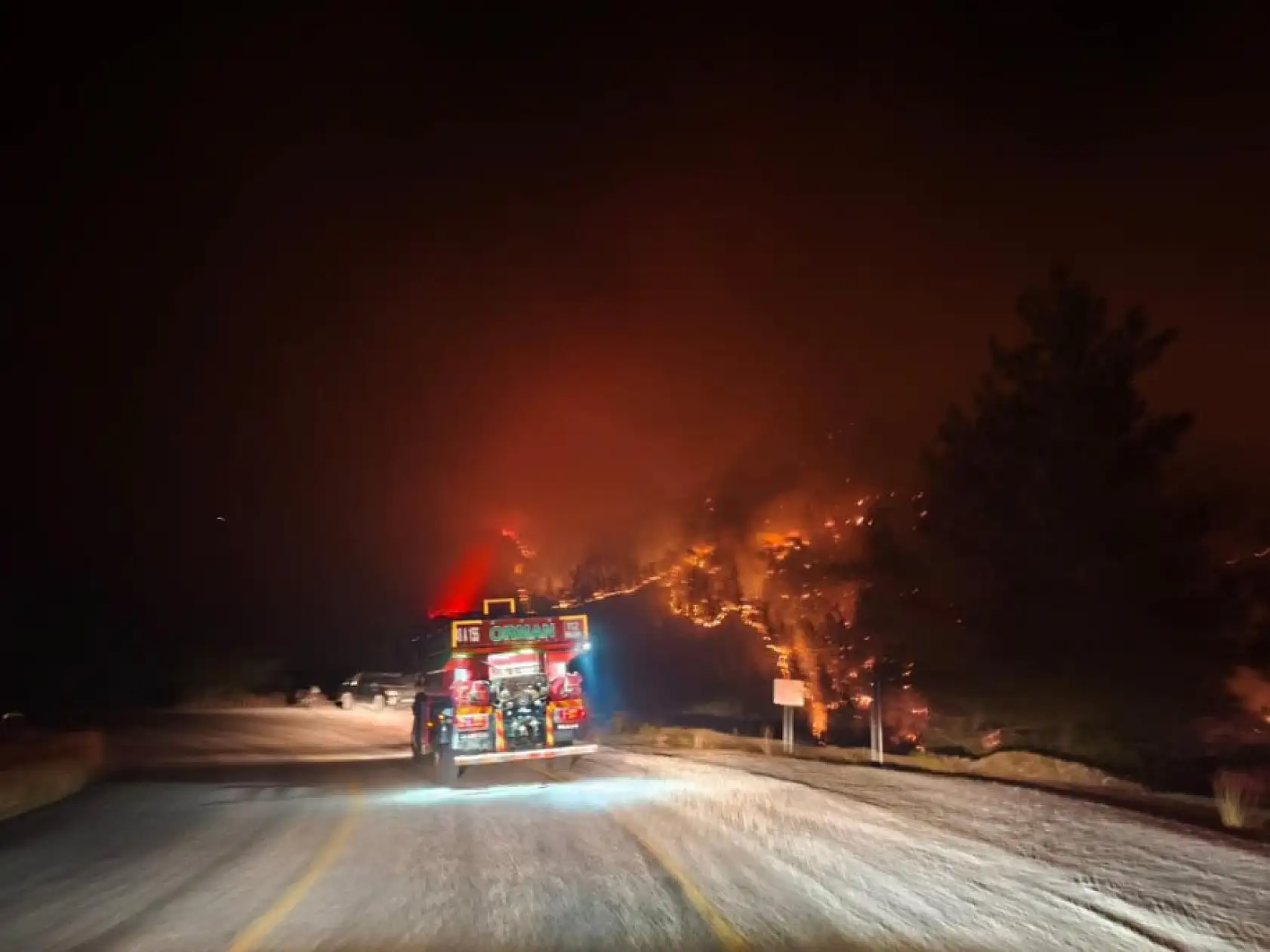Muğla'da alevli gece