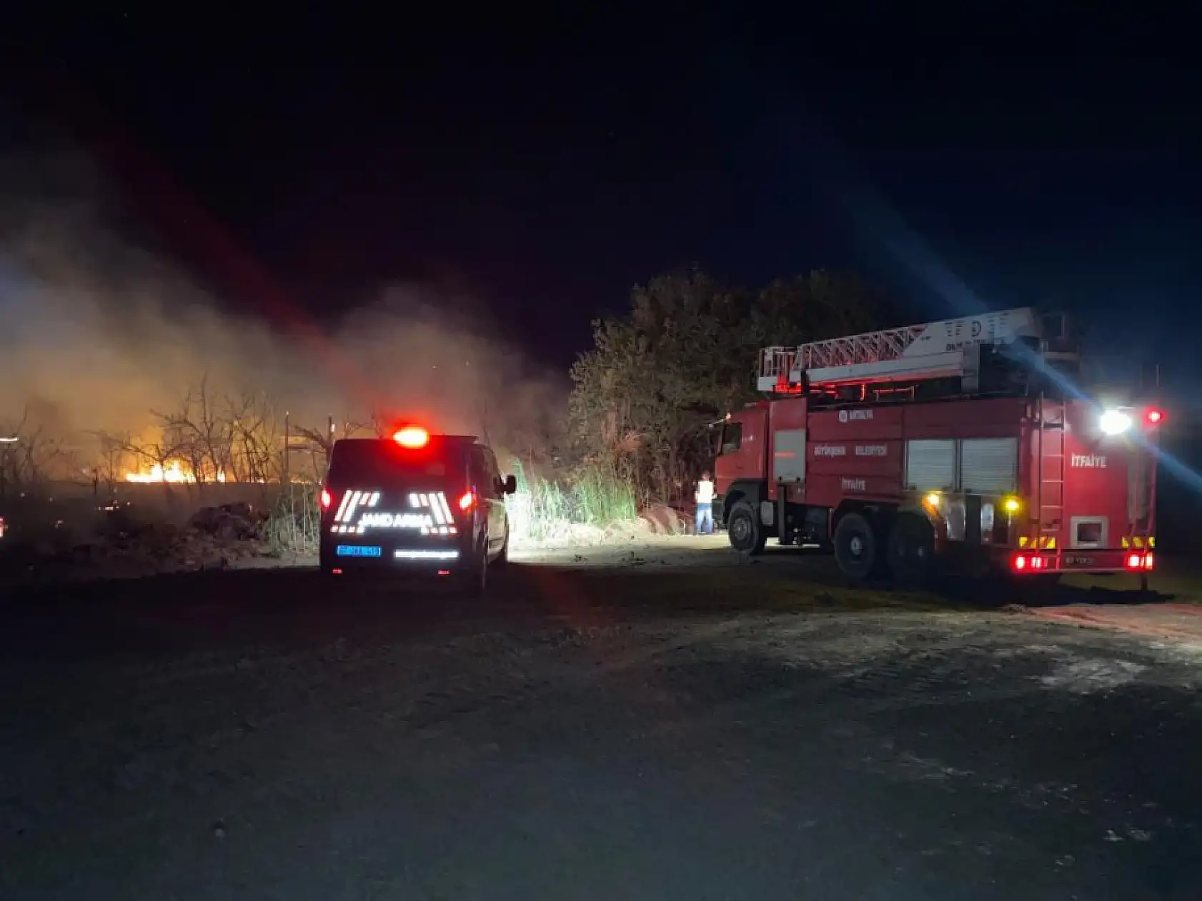 Antalya Serik'te otluk alanda çıkan yangın korkuttu