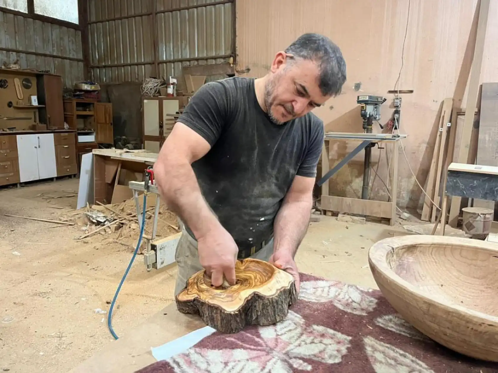 Çürümüş zeytin ağaçlarını sanat eserine dönüştürüyor