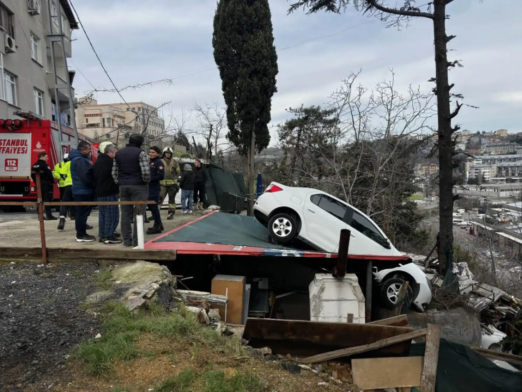 Vitesi karıştırdı, otomobil kamelyanın üzerine uçtu