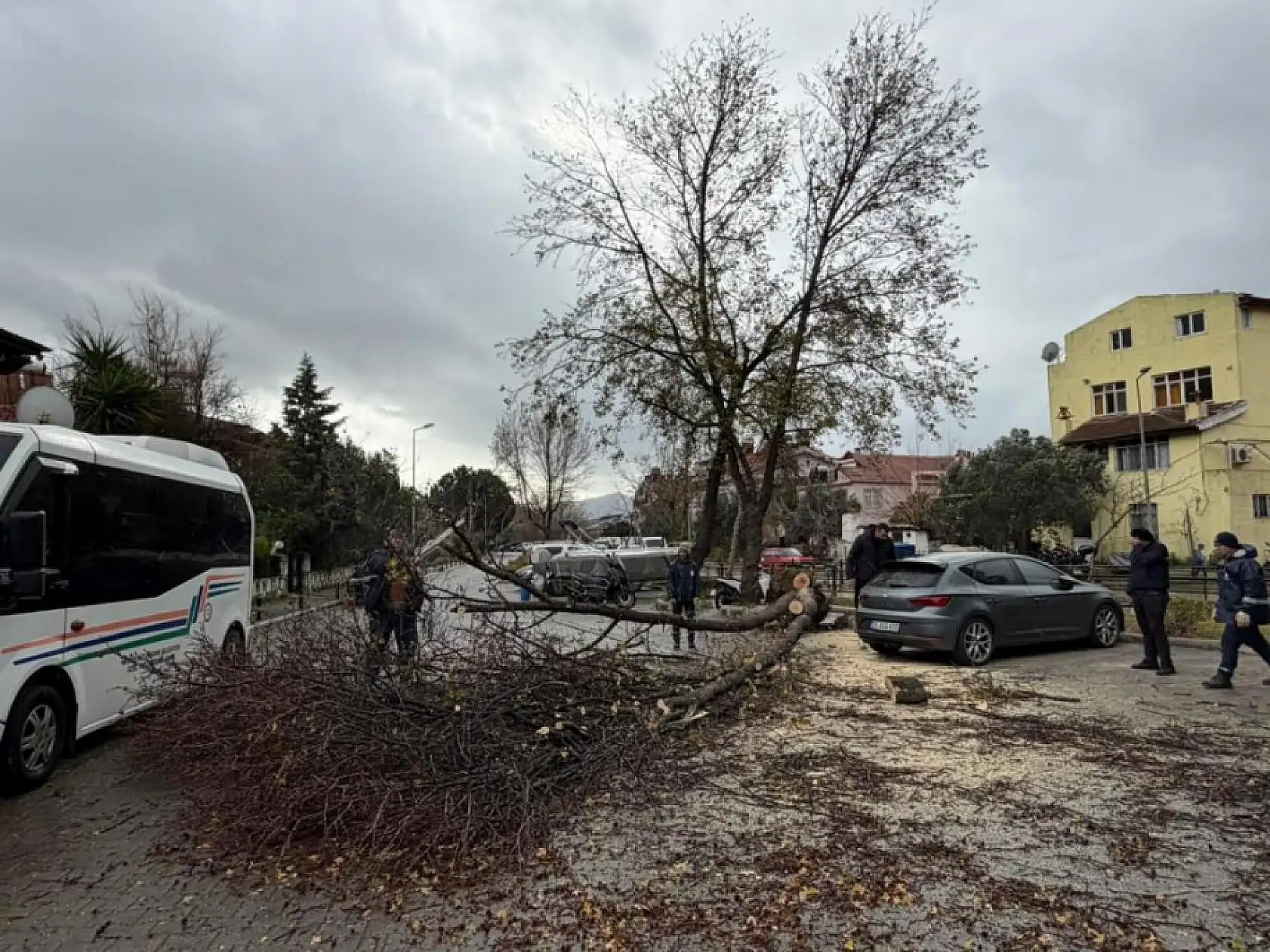 Marmaris'te şiddetli fırtına etkisini sürdürüyor