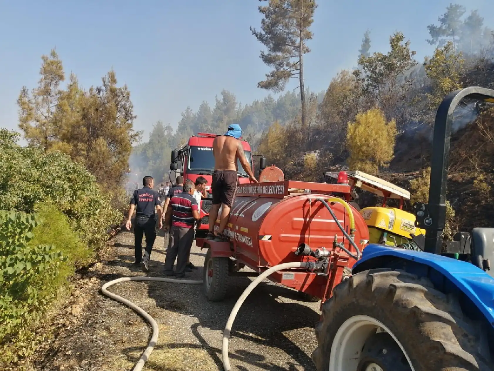 Muğla Büyükşehir'e Ait Yangın Tankerleri Görevde