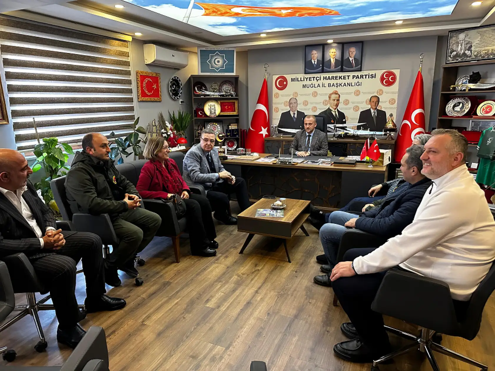 Muğla Büyükşehir Gazeteciler Cemiyeti'nden MHP İl Başkanı Demirel'e Hayırlı Olsun Ziyareti