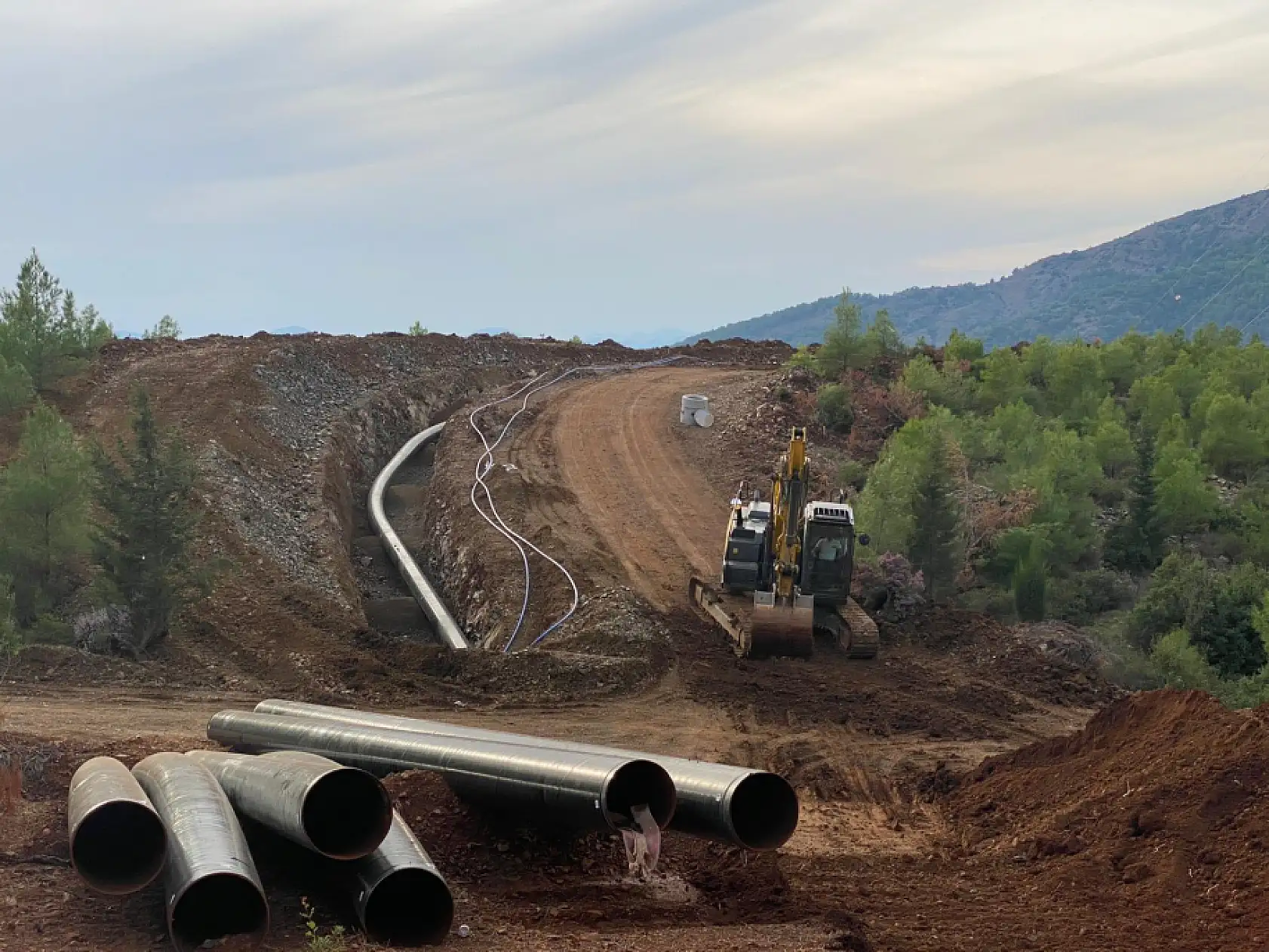 Fethiye'de BOTAŞ'ın Elmalı-Ortaca Doğalgaz Hattı Çalışmaları Sürüyor