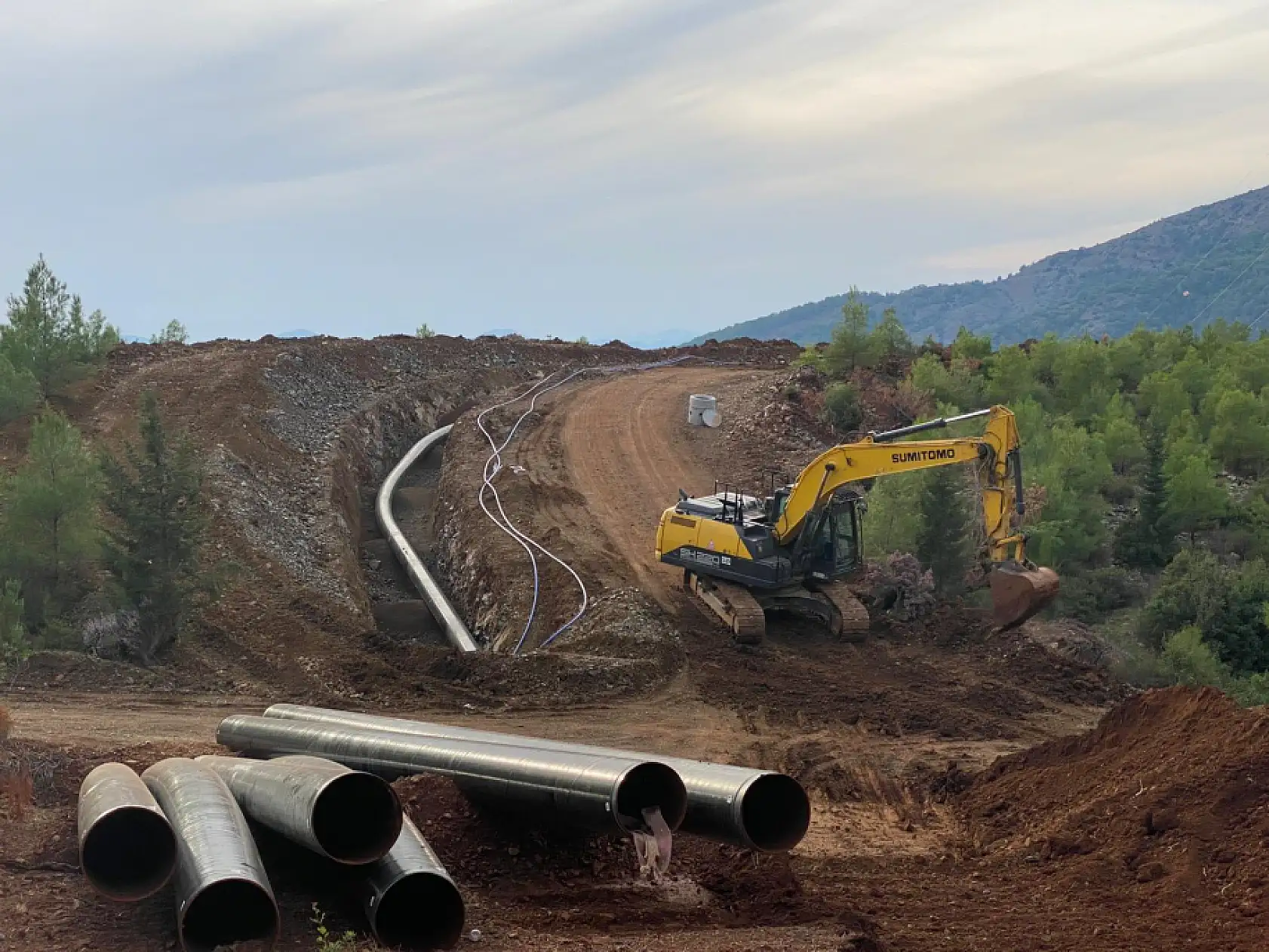 Fethiye'de BOTAŞ'ın Elmalı-Ortaca Doğalgaz Hattı Çalışmaları Sürüyor