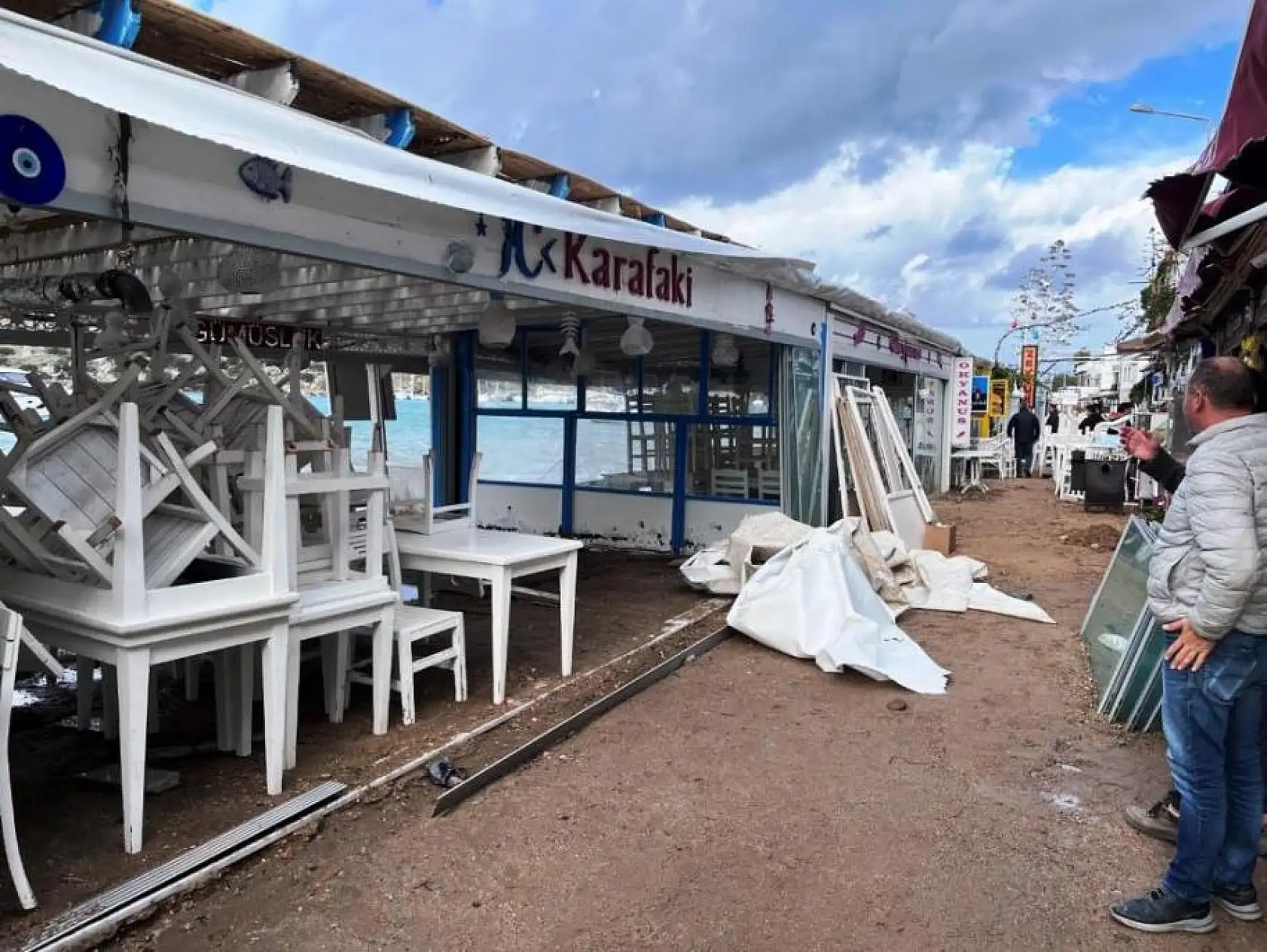 Bodrum'da Fırtına Tekneleri Batırdı