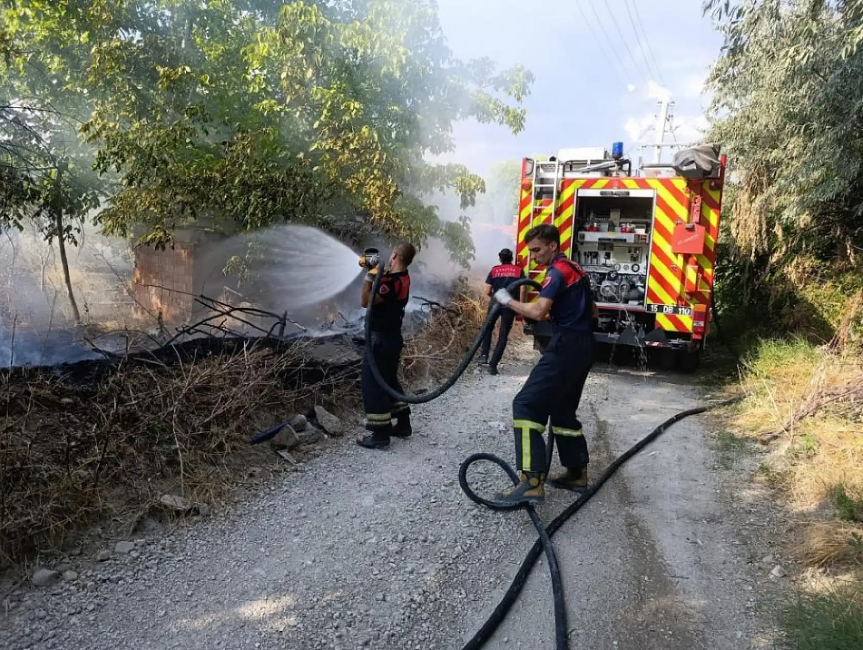 Arazi yangınında 50 dönüm alan zarar gördü