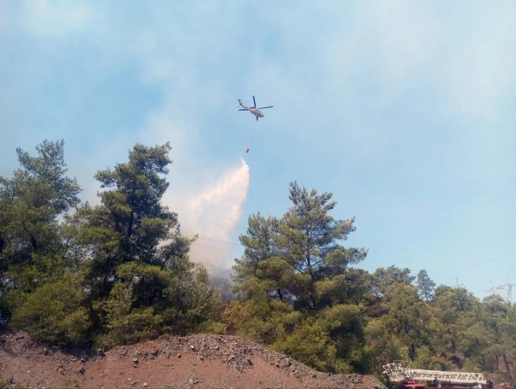 Köyceğiz Orman yangını kısmen kontrol altında