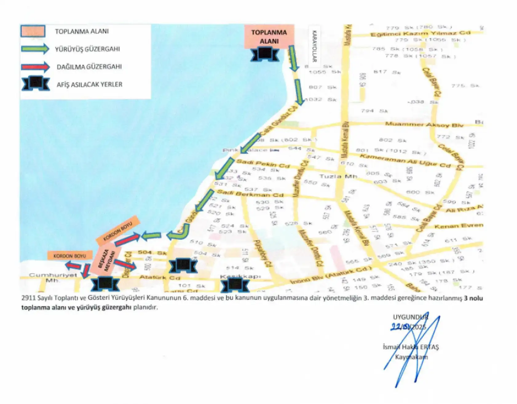 Fethiye'de toplantı ve gösteri yürüyüşleri alanları belirlendi