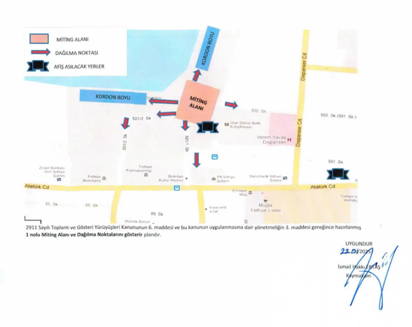 Fethiye'de toplantı ve gösteri yürüyüşleri alanları belirlendi