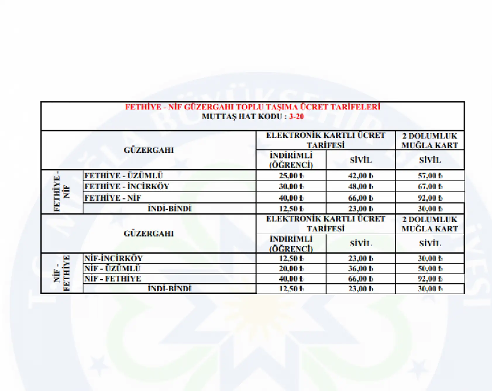Fethiye'de dolmuş ücretlerine zam geldi! Öğrenci, tam ücreti kaç lira oldu? Fethiye, Ölüdeniz, Göcek..