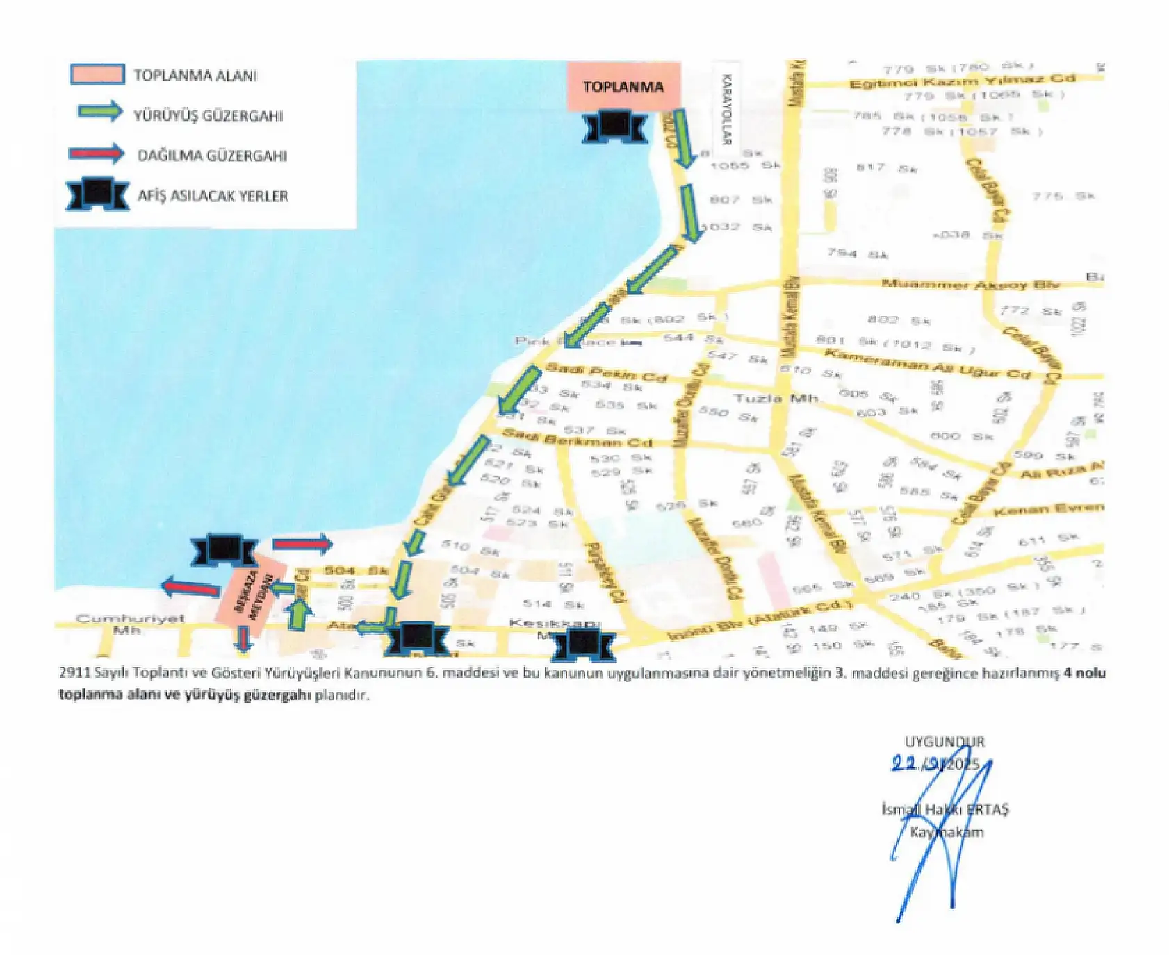 Fethiye'de toplantı ve gösteri yürüyüşleri alanları belirlendi