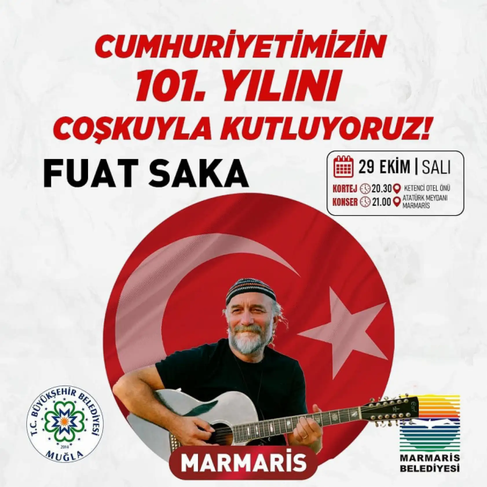 Cumhuriyet'in 101.Yaşı Muğla'da Coşkuyla Kutlanıyor