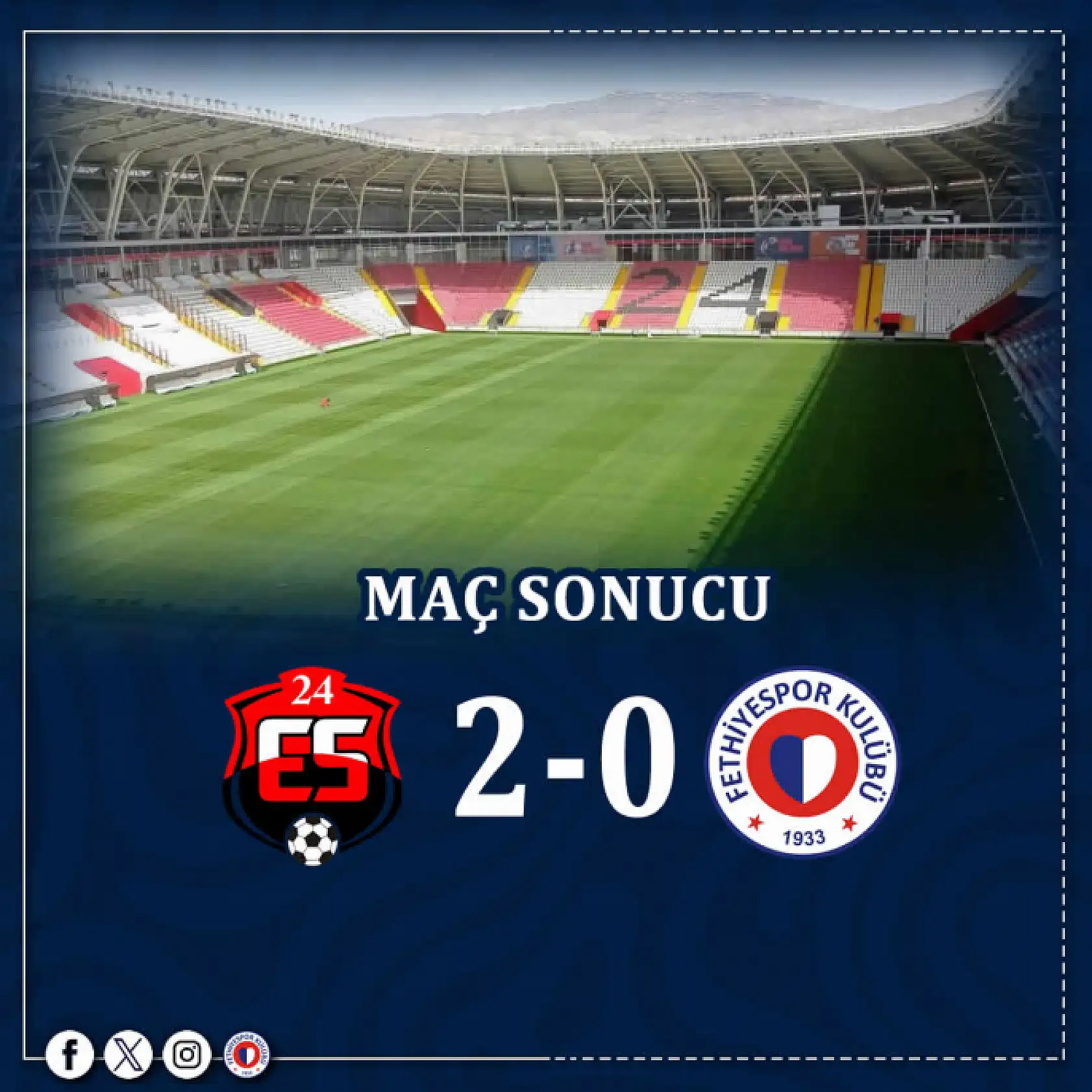 Fethiyespor, Erzincan'dan eli boş döndü: 0-2