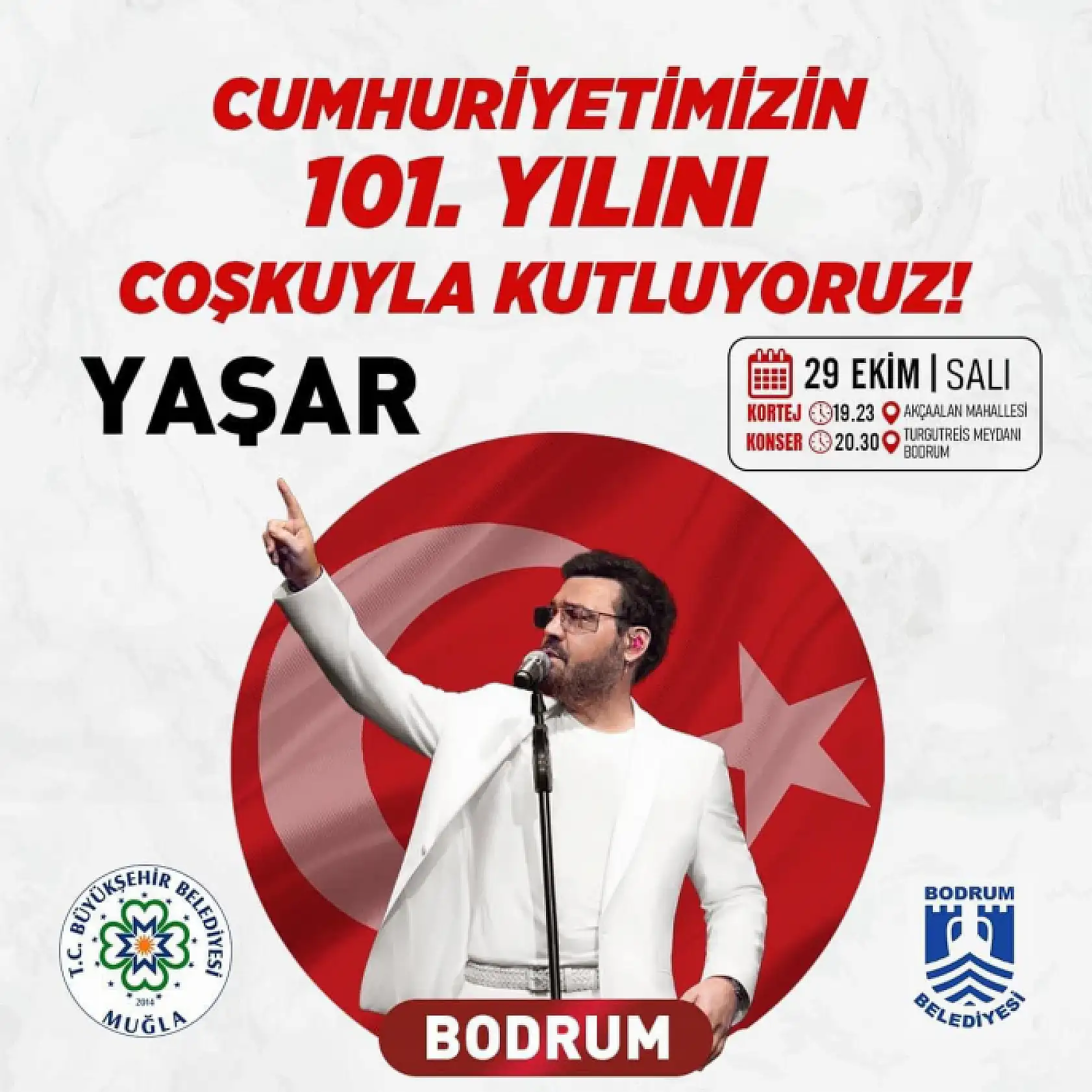 Cumhuriyet'in 101.Yaşı Muğla'da Coşkuyla Kutlanıyor