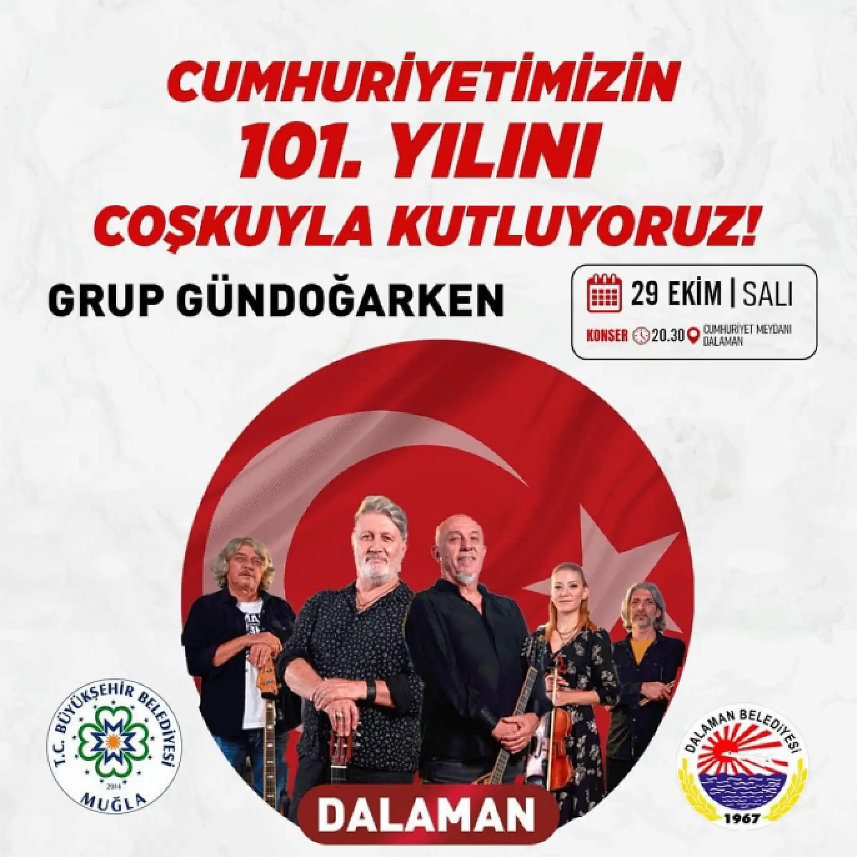 Cumhuriyet'in 101.Yaşı Muğla'da Coşkuyla Kutlanıyor