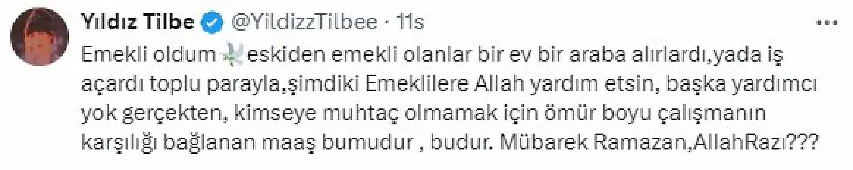Emekli olan Yıldız Tilbe maaşını beğenmeyince açtı ağzını yumdu gözünü