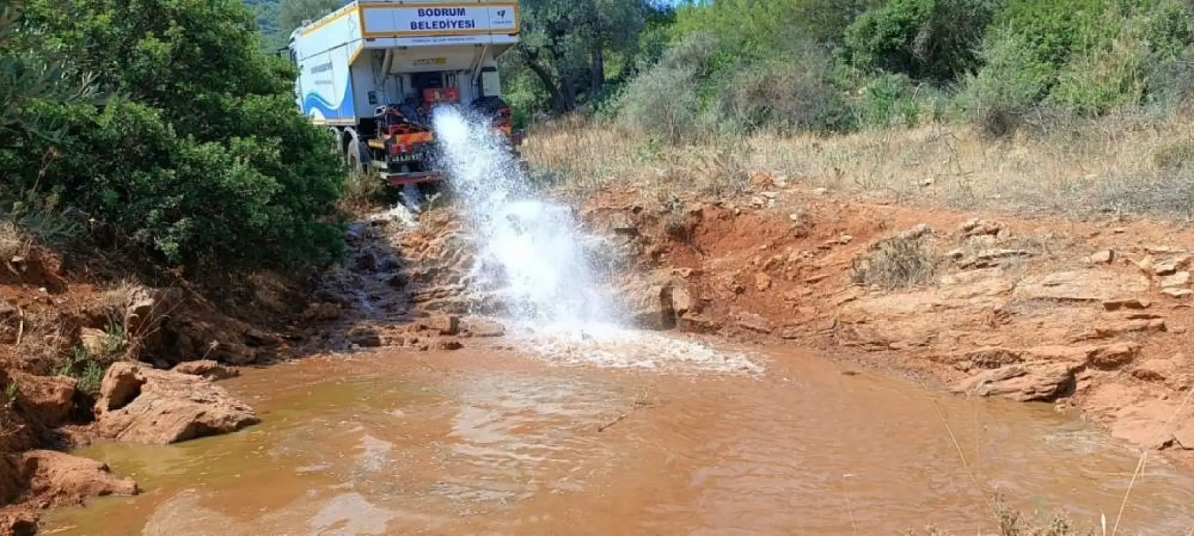 Bodrum'da göletlere su takviyesi yapıldı