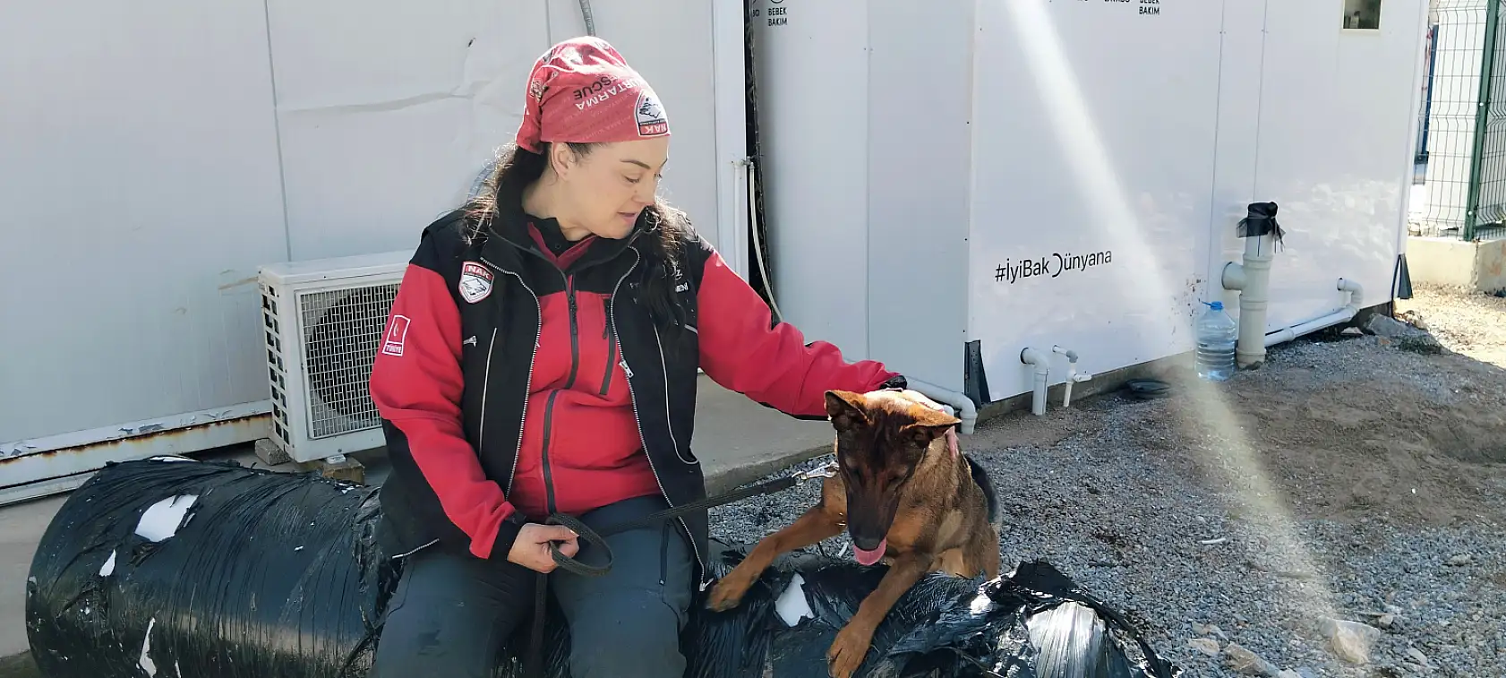 Enkazın sessiz kahramanı arama kurtarma köpeği Tayga Muğla'da görev başında