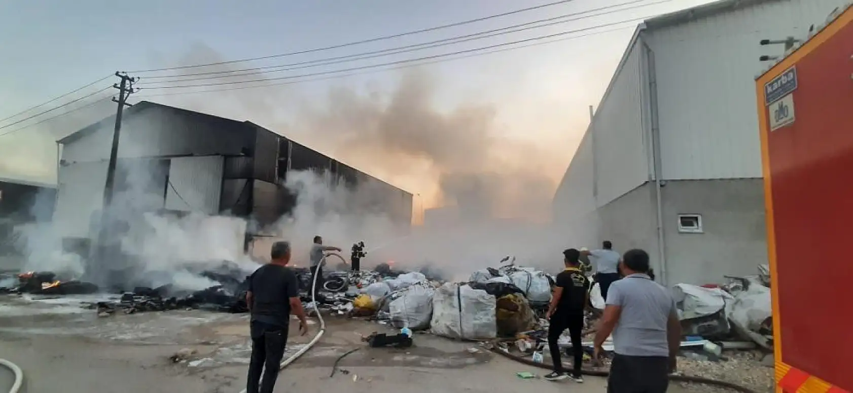 Burdur'da sanayi sitesinde yangın