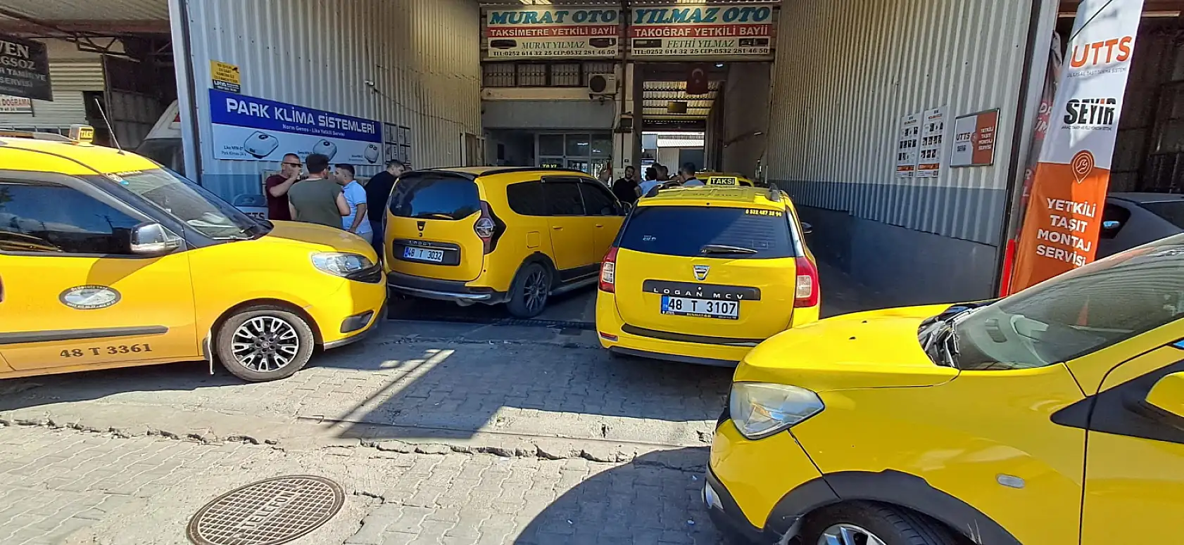 Fethiye'de taksimetre ayarı için sanayi sitesinde uzun kuyruklar oluştu