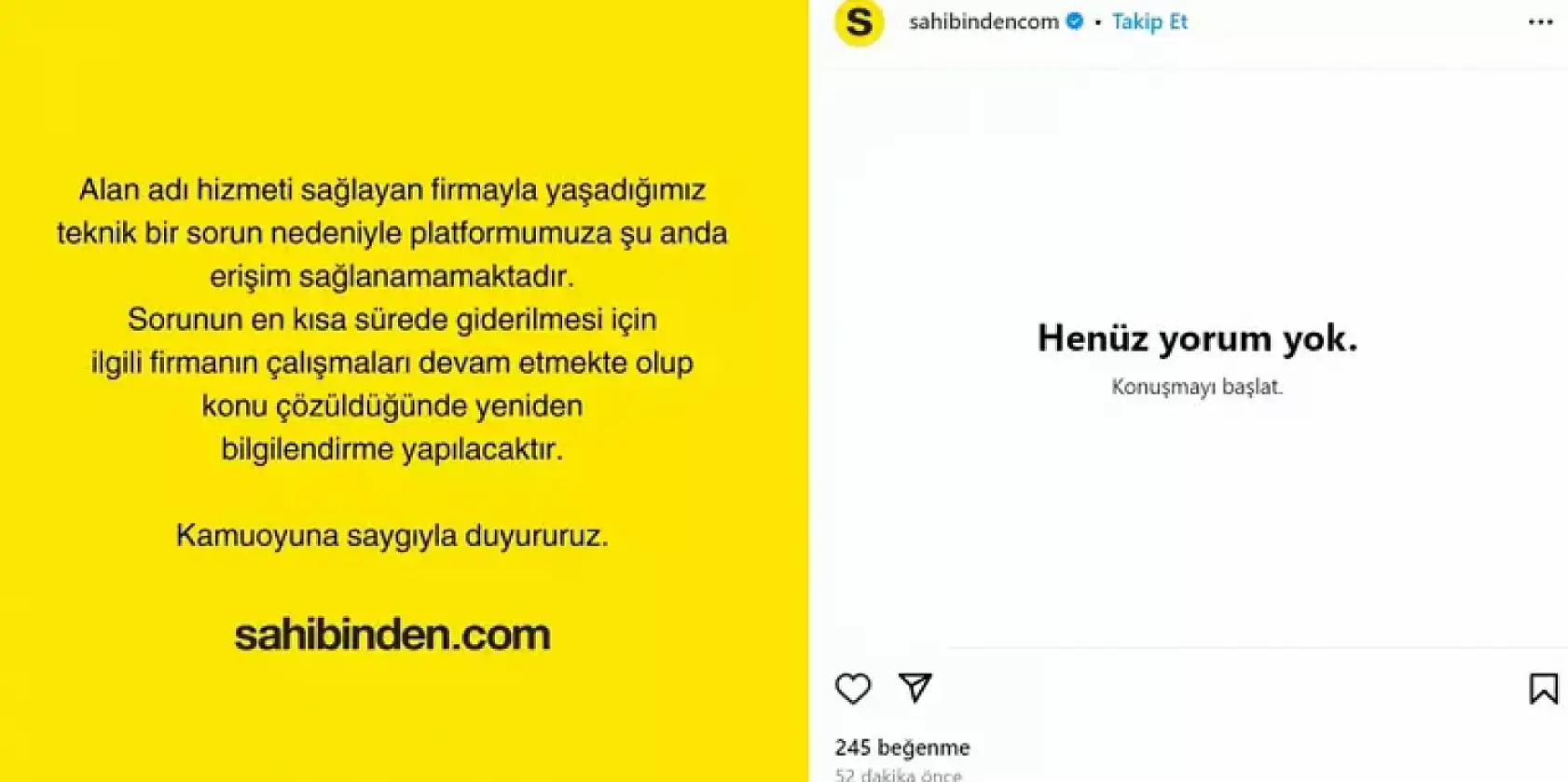 Sahibinden.com çöktü mü? Sunucu erişim sorunu ile siteye erişilemiyor..